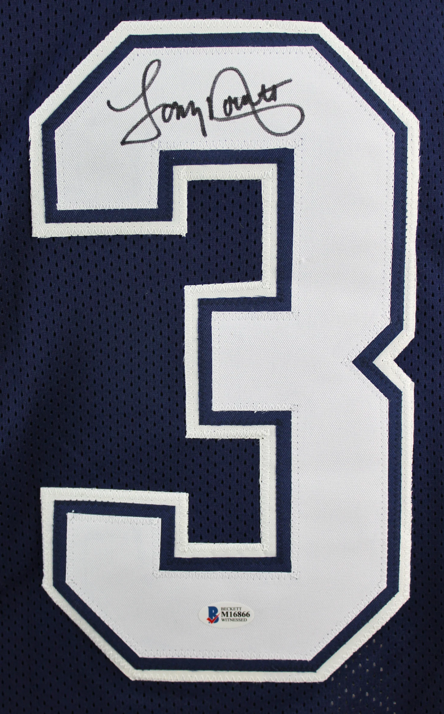 Tony Dorsett Authentic Signed Navy Pro Style Framed Jersey BAS Witnessed - Image 3