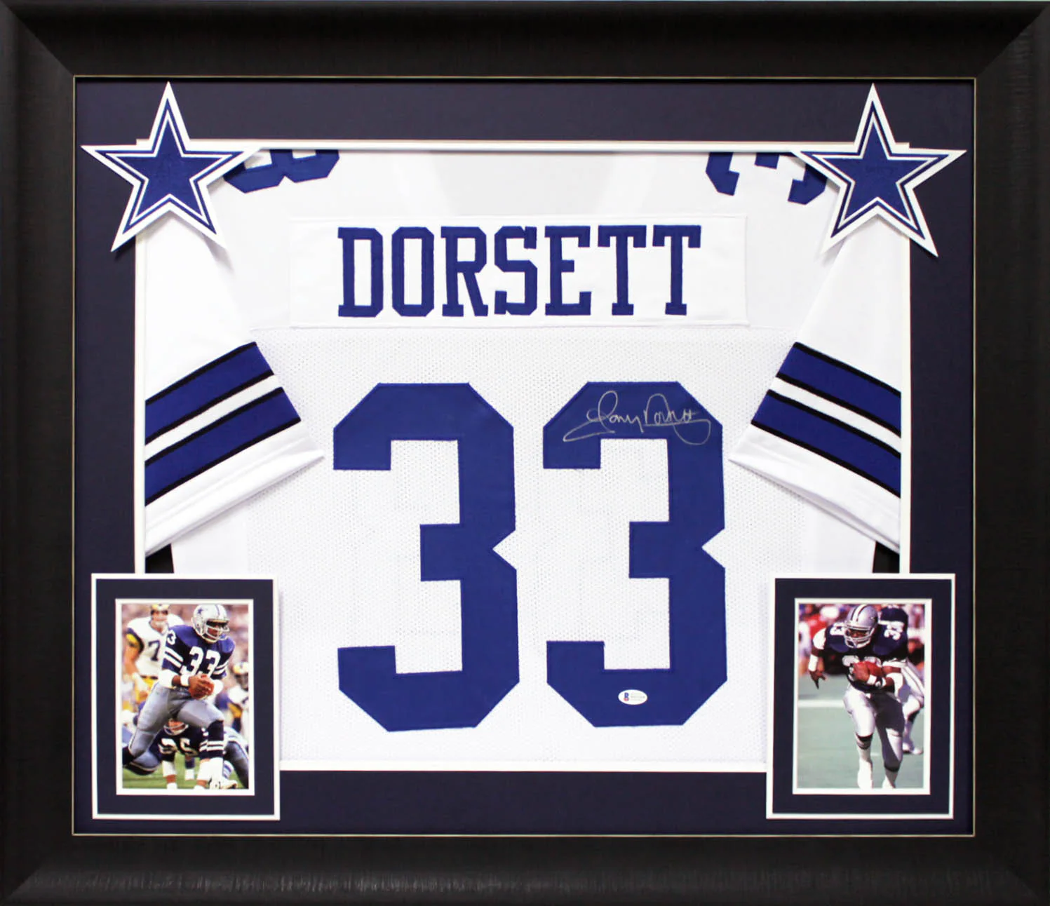 Tony Dorsett Authentic Signed White Pro Style Framed Jersey BAS Witnessed - Image 2
