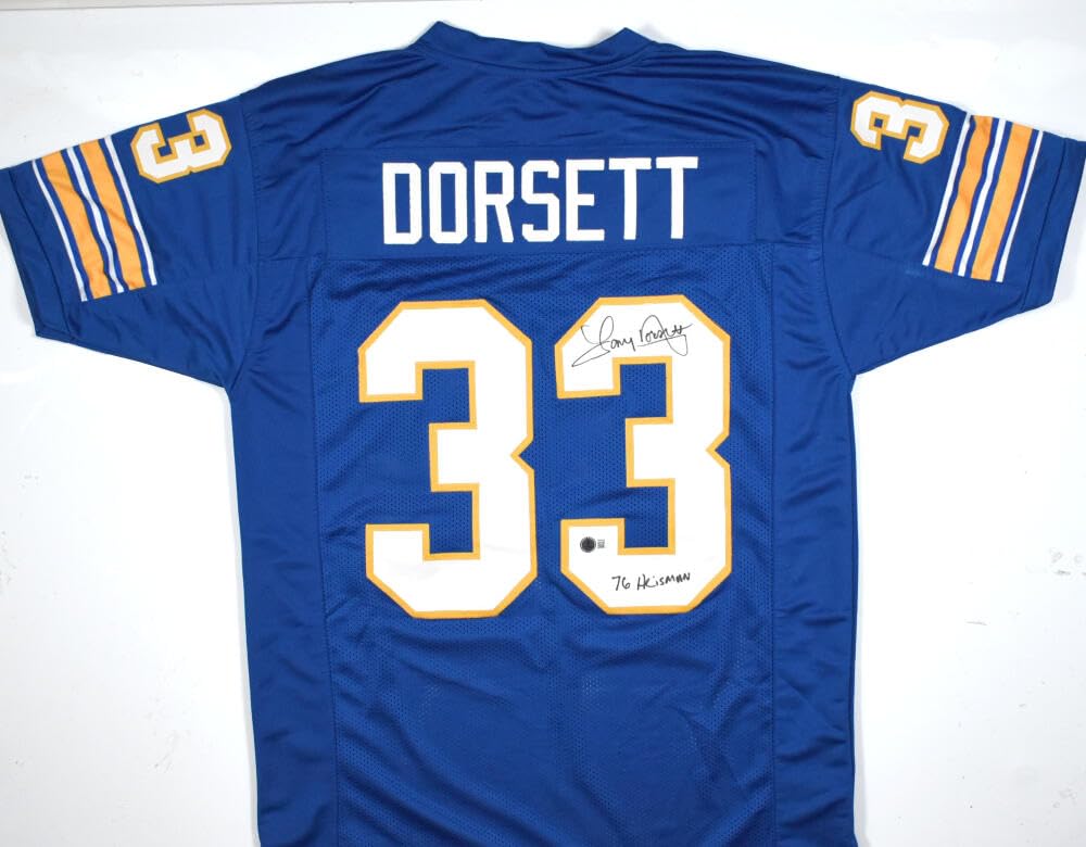 Tony Dorsett Autographed Blue College Style Jersey w/ Heisman - Beckett W Holo - Image 5