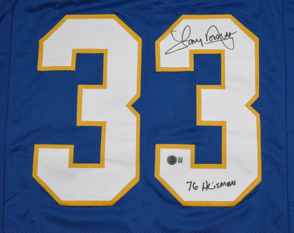 Tony Dorsett Autographed Blue College Style Jersey w/ Heisman - Beckett W Holo - Image 6