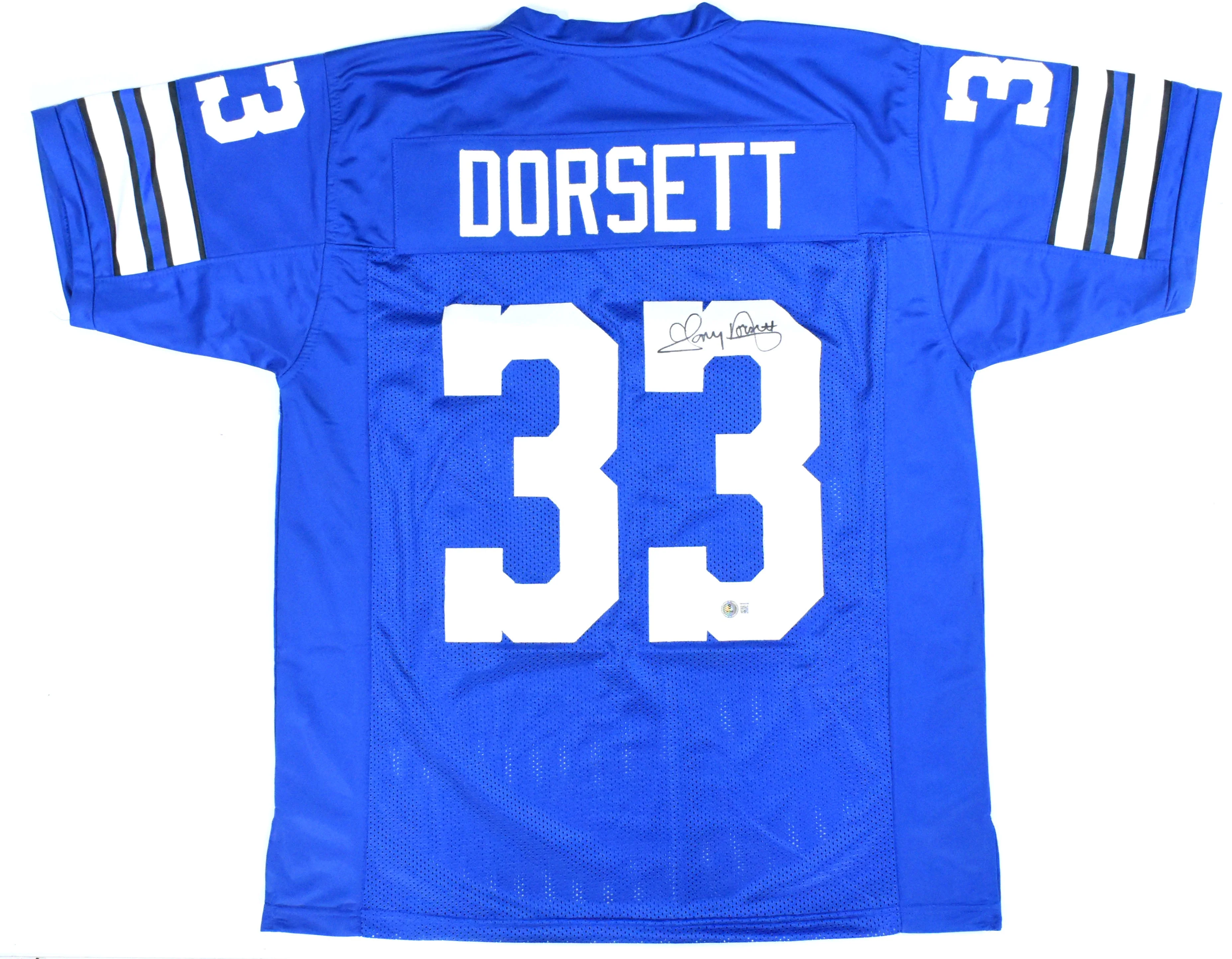 Tony Dorsett Autographed Blue Pro Style Jersey - Beckett W Hologram *Black