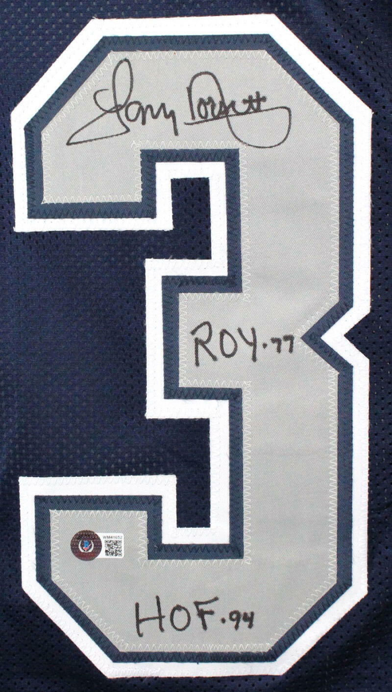 Tony Dorsett Autographed Blue Pro Style Jersey w/5 Stats- Beckett W Hologram - Image 3