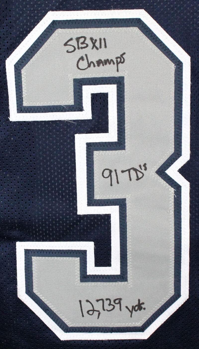 Tony Dorsett Autographed Blue Pro Style Jersey w/5 Stats- Beckett W Hologram - Image 7