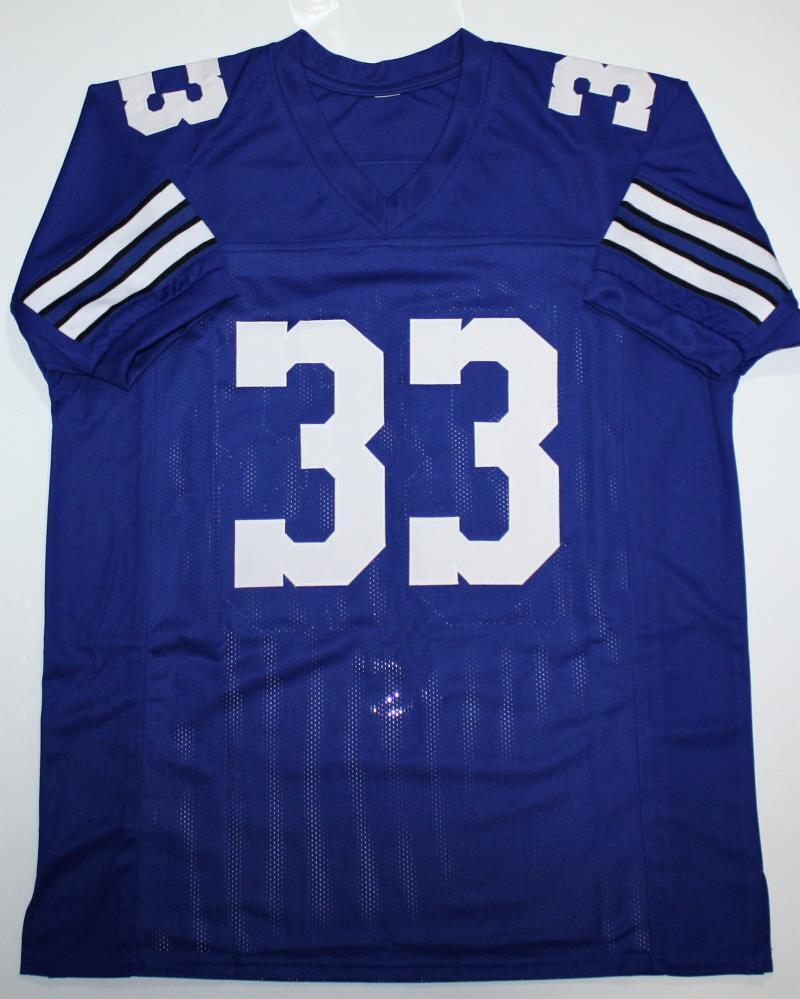 Tony Dorsett Autographed Blue Pro Style Jersey w/ 5 Inscriptions- JSA W Auth - Image 3