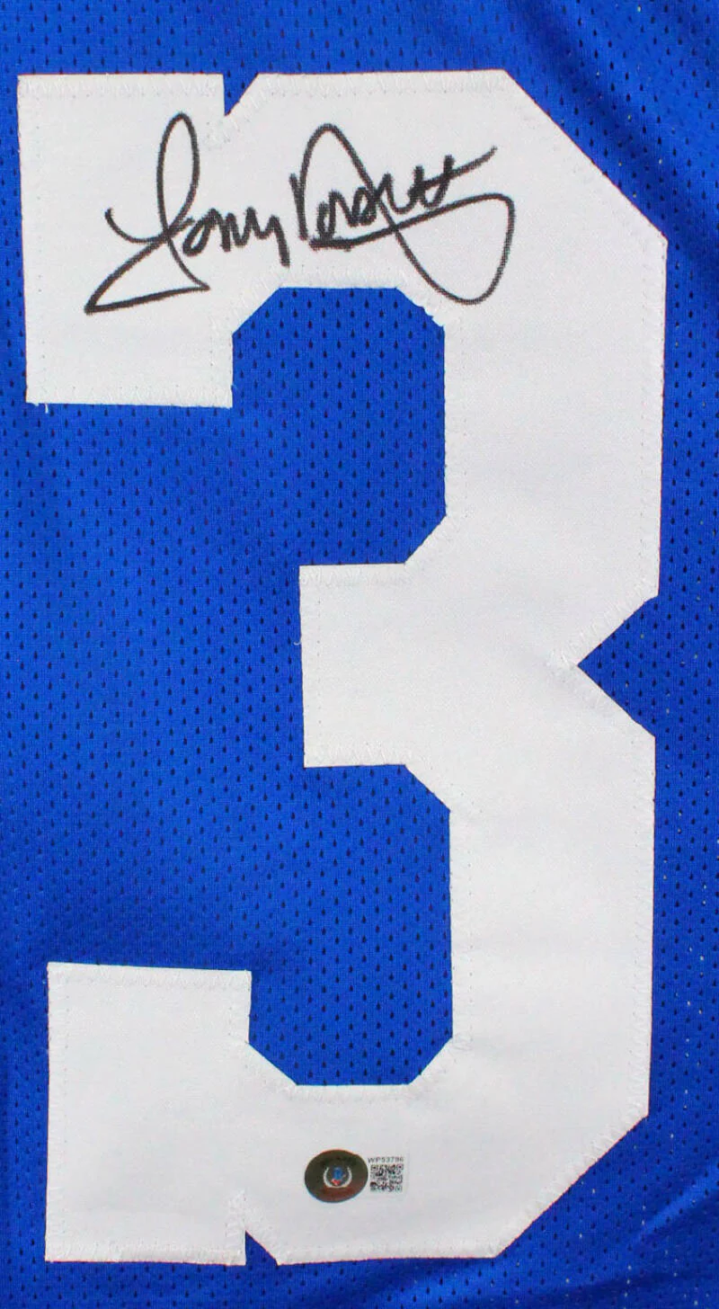 Tony Dorsett Autographed Blue Pro Style STAT Jersey - Beckett W Hologram Auth *R - Image 2