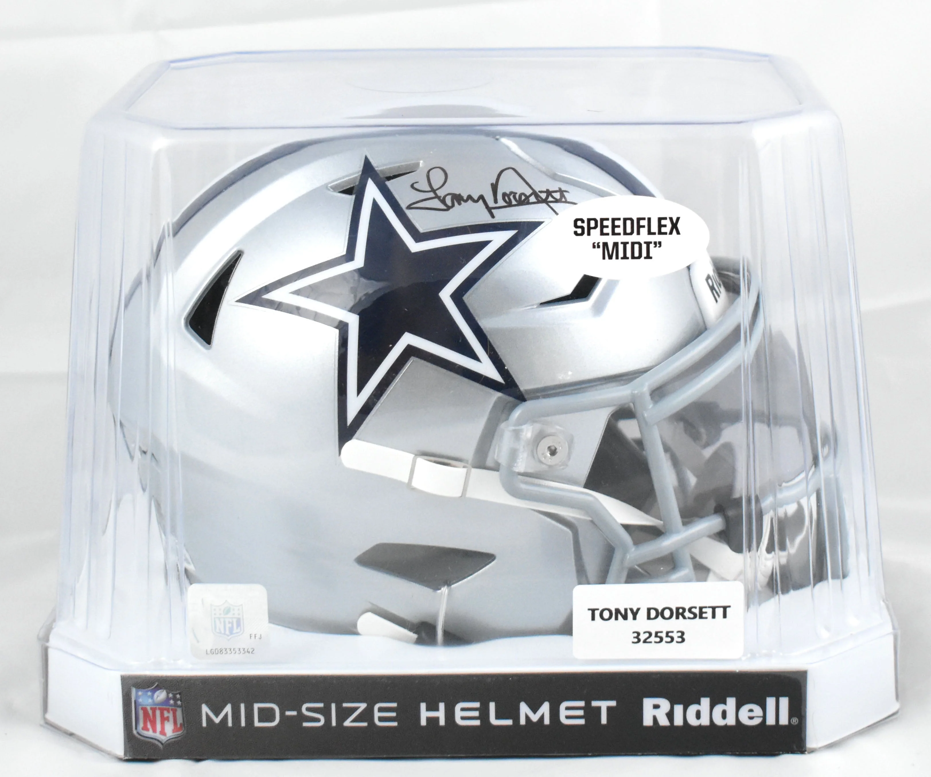 Tony Dorsett Autographed Cowboys Mid-Size SpeedFlex Helmet - Beckett W Holo - Image 5