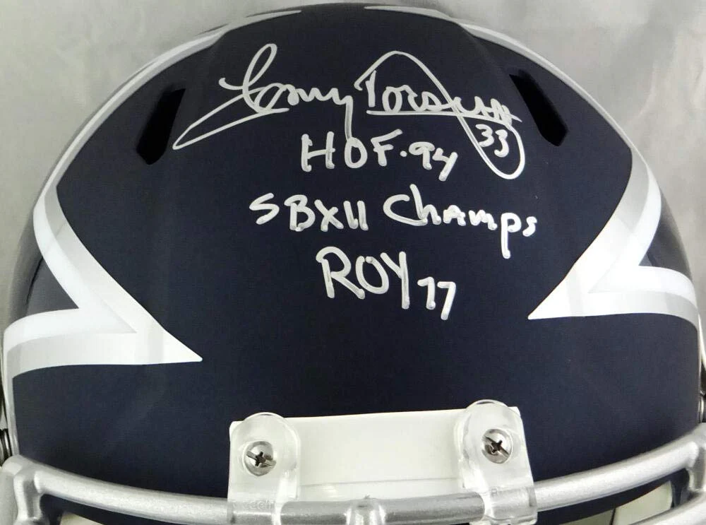 Tony Dorsett Signed Dallas Cowboys F/S AMP Helmet w/ 3 Insc - Beckett W Auth - Image 5