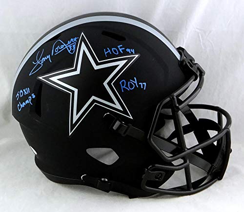 Tony Dorsett Signed Dallas Cowboys F/S Eclipse Helmet w/ 3 Insc - Beckett W Auth - Image 3