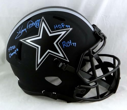 Tony Dorsett Signed Dallas Cowboys F/S Eclipse Helmet w/ 3 Insc - Beckett W Auth - Image 6