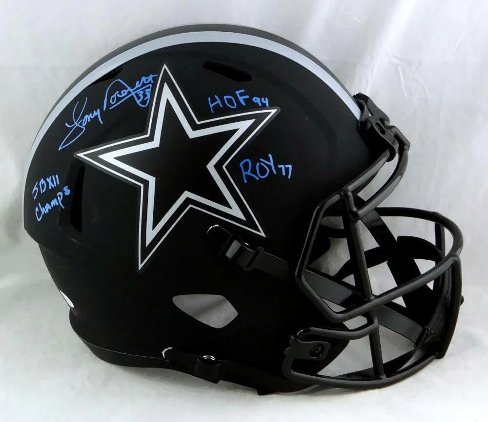 Tony Dorsett Signed Dallas Cowboys F/S Eclipse Helmet w/ 3 Insc - Beckett W Auth - Image 7
