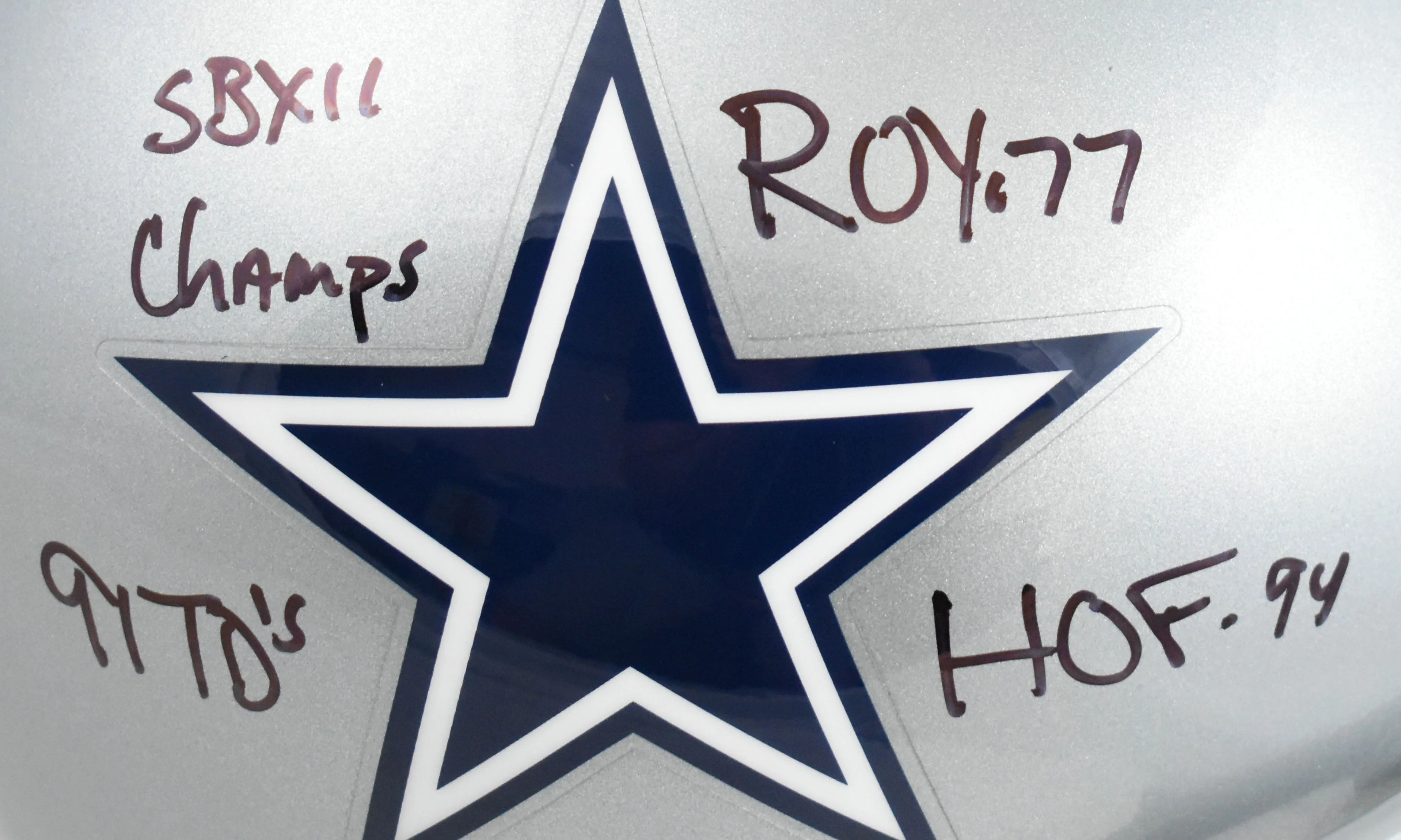 Tony Dorsett Autographed Dallas Cowboys F/S Helmet 5 Stats - JSA W *Black - Image 3