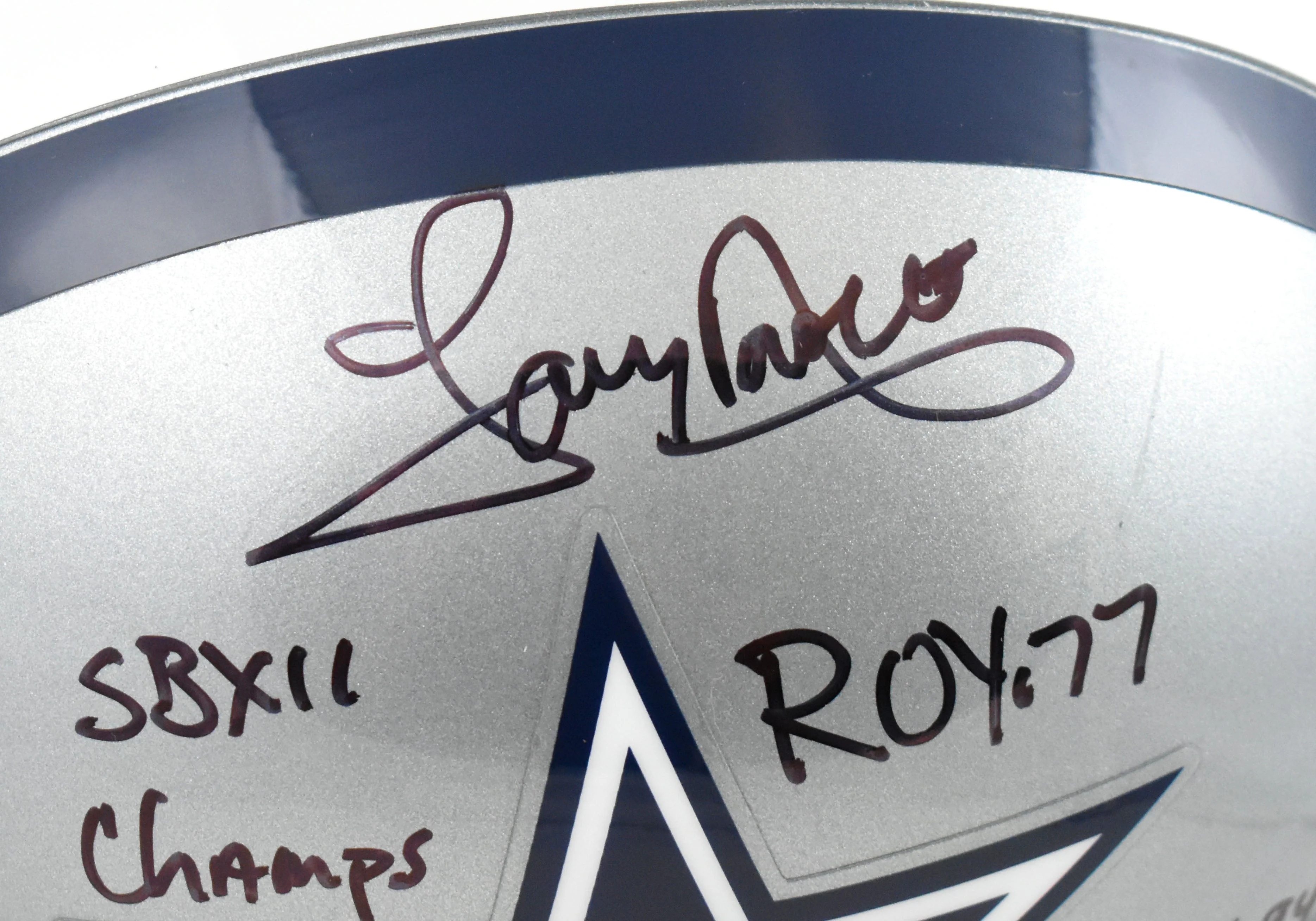 Tony Dorsett Autographed Dallas Cowboys F/S Helmet 5 Stats - JSA W *Black - Image 4