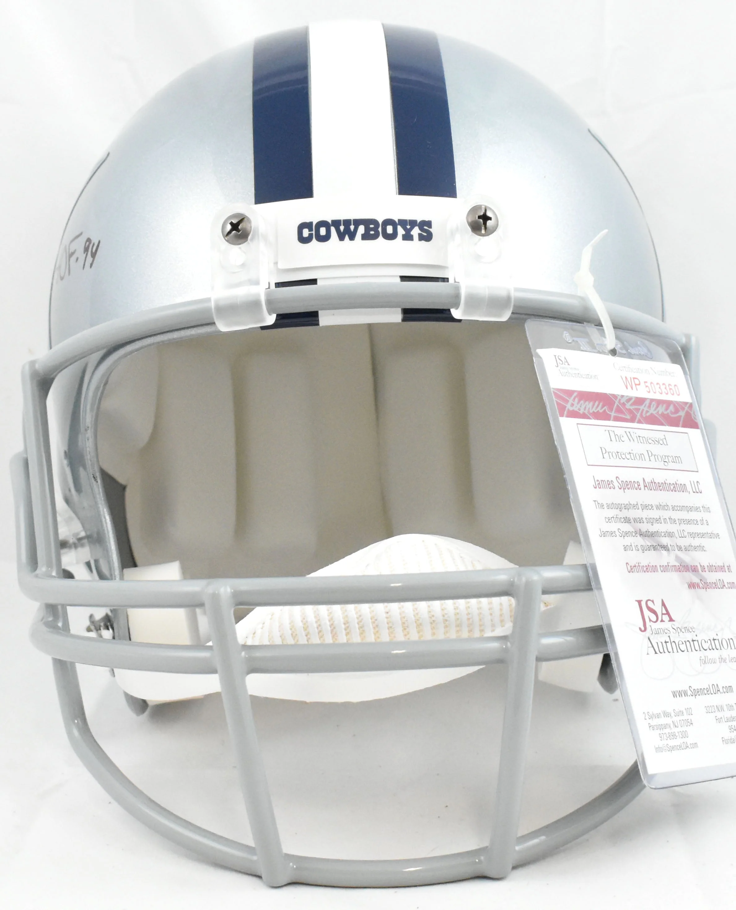 Tony Dorsett Autographed Dallas Cowboys F/S Helmet 5 Stats - JSA W *Black - Image 5