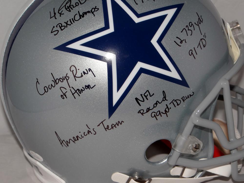 Tony Dorsett Autographed Dallas Cowboys F/S ProLine Helmet w/ 9 Insc- JSA W Auth - Image 3