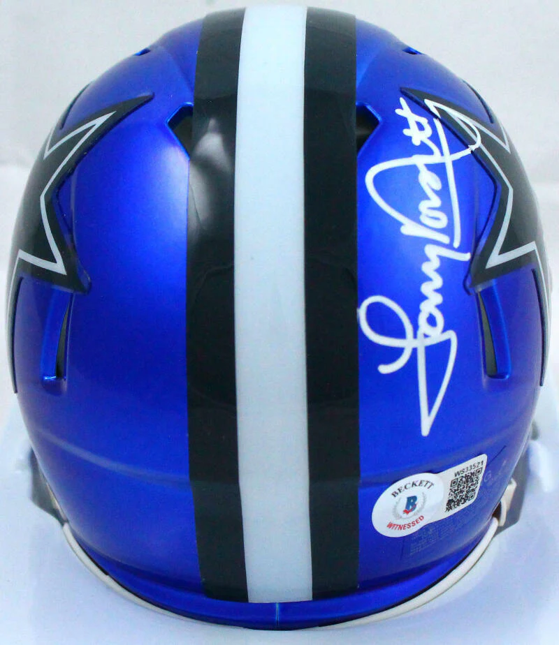 Tony Dorsett Autographed Dallas Cowboys Flash Speed Mini Helmet-Beckett W Holo - Image 3
