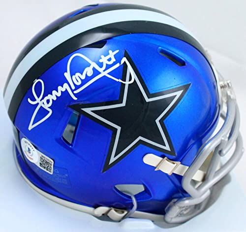 Tony Dorsett Autographed Dallas Cowboys Flash Speed Mini Helmet-Beckett W Holo - Image 4