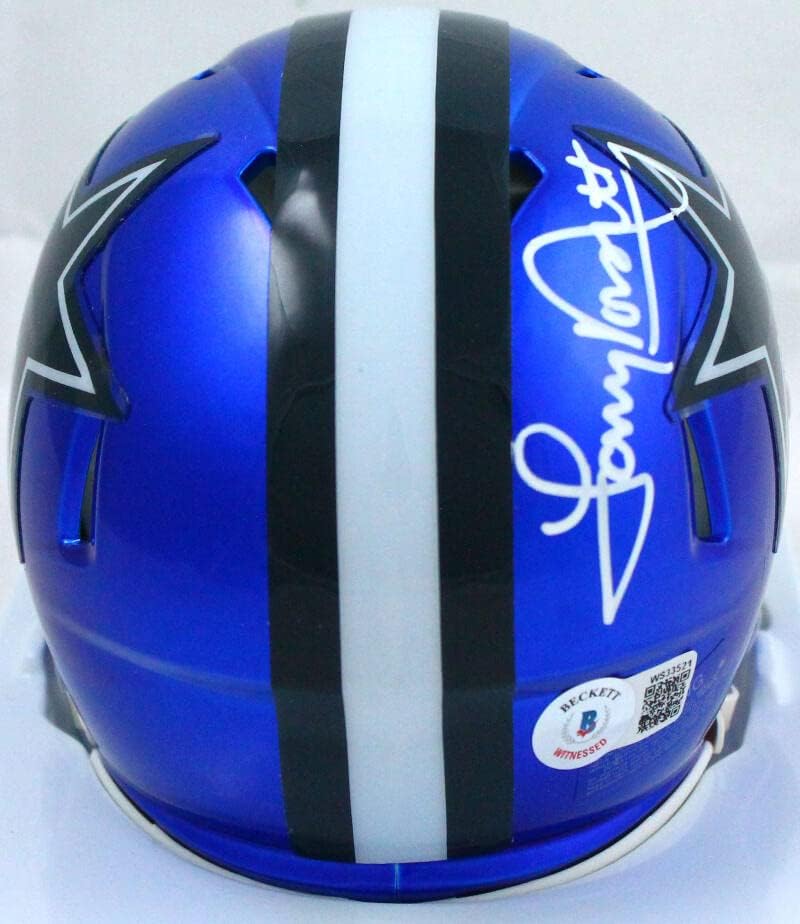 Tony Dorsett Autographed Dallas Cowboys Flash Speed Mini Helmet-Beckett W Holo - Image 7