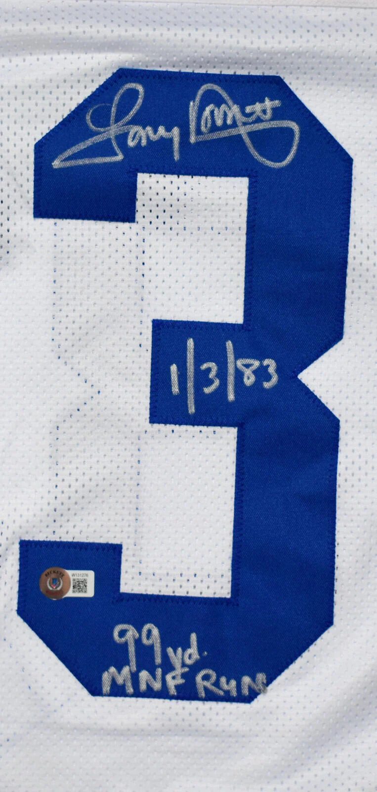 Tony Dorsett Autographed White Pro Style Jersey w/ MNF TD - Beckett W Hologram - Image 2