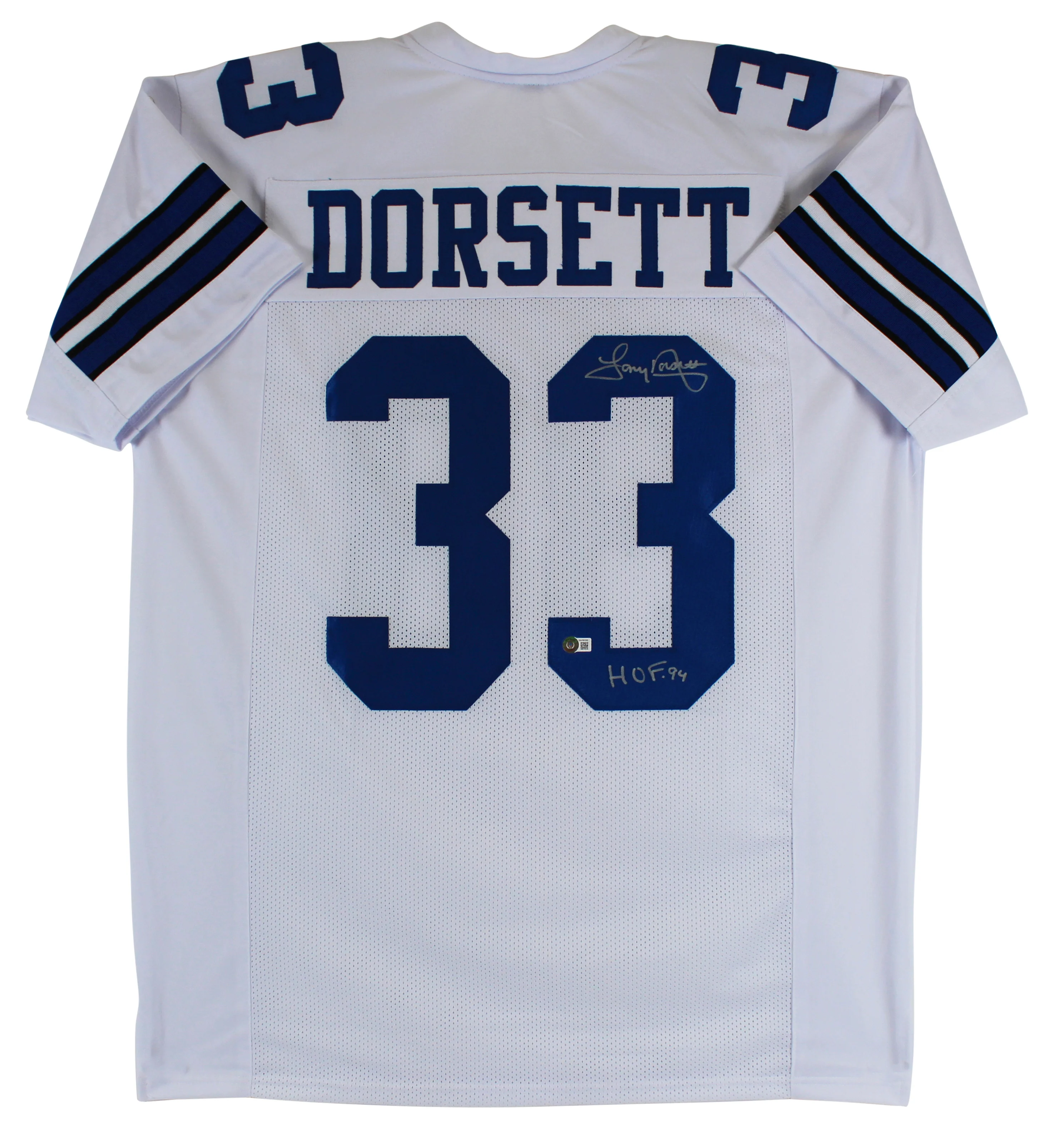 Tony Dorsett "HOF 94" Authentic Signed White Pro Style Jersey Autographed BAS - Image 2
