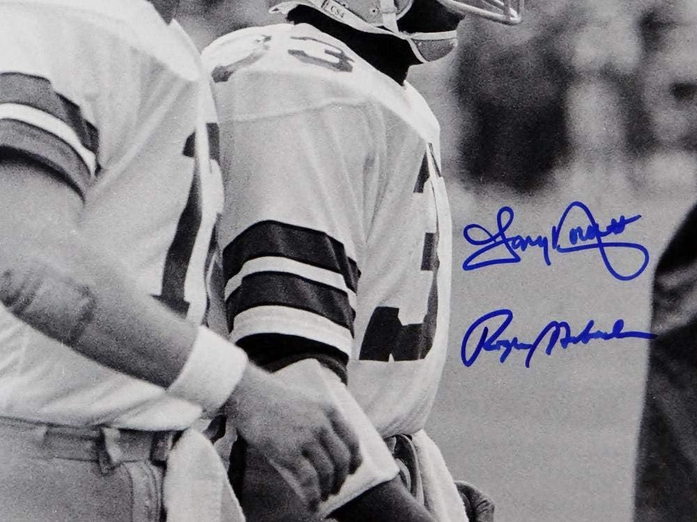 Tony Dorsett Roger Staubach Signed Dallas Cowboys 16x20 PF B/W - Beckett Auth - Image 5