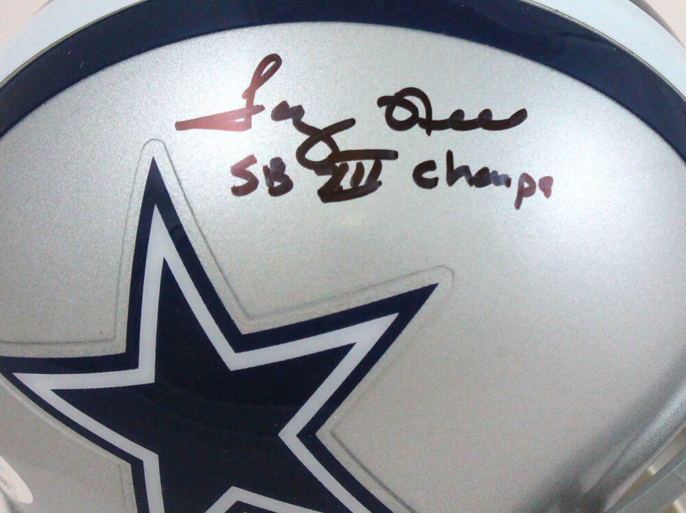 Tony Hill Autographed Dallas Cowboys Mini Helmet W/SB Champs- JSA W Authenticate - Image 2