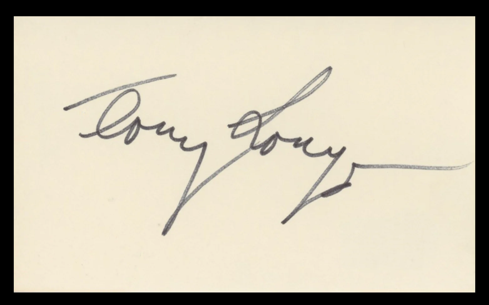 Tony Longo Mulholland Drive Authentic Signed 3x5 Index Card BAS #BV59146