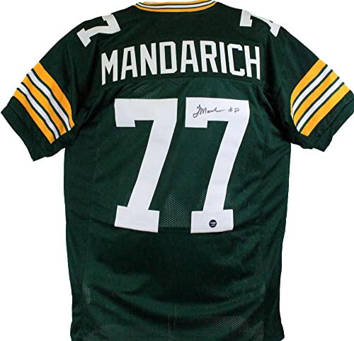 Tony Mandarich Autographed Green Pro Style Jersey-Prova *Black - Image 4