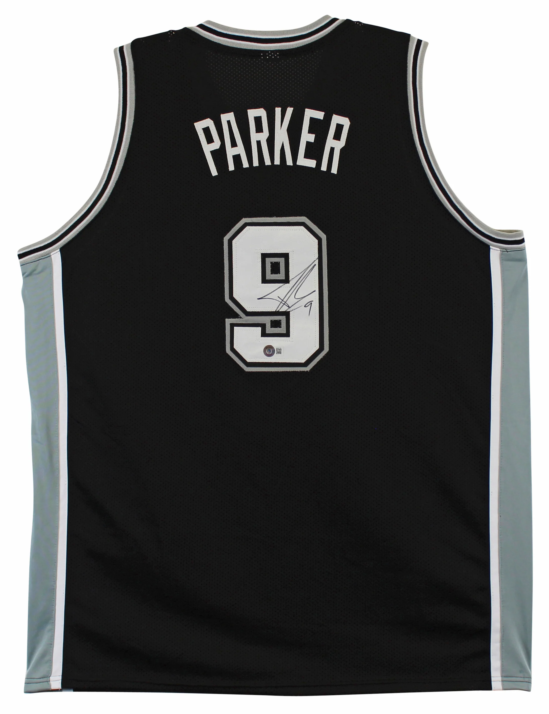 Tony Parker Authentic Signed Black Pro Style Jersey Autographed BAS Witnessed - Image 2