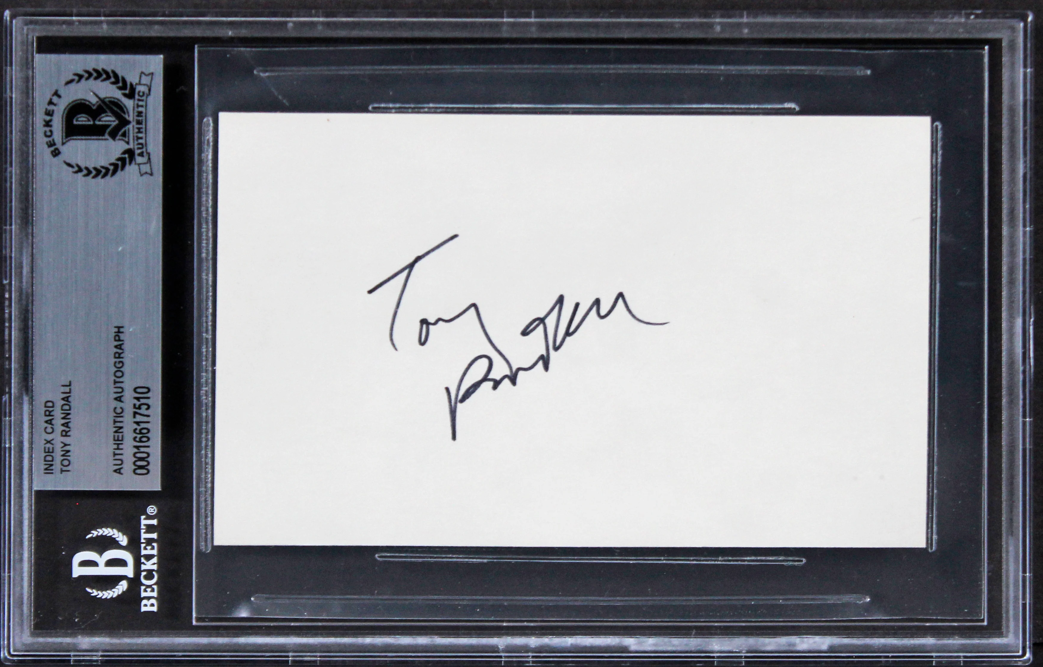 Tony Randall The Odd Couple Authentic Signed 3x5 Index Card BAS Slabbed 3 - Image 2
