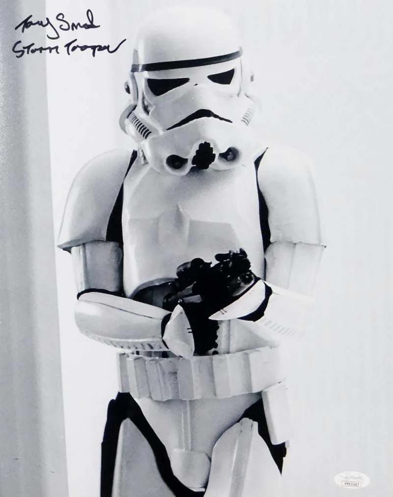 Tony Smart Autographed 11x14 Photo From Movie w/ Stormtrooper - JSA Auth *Black - Image 4