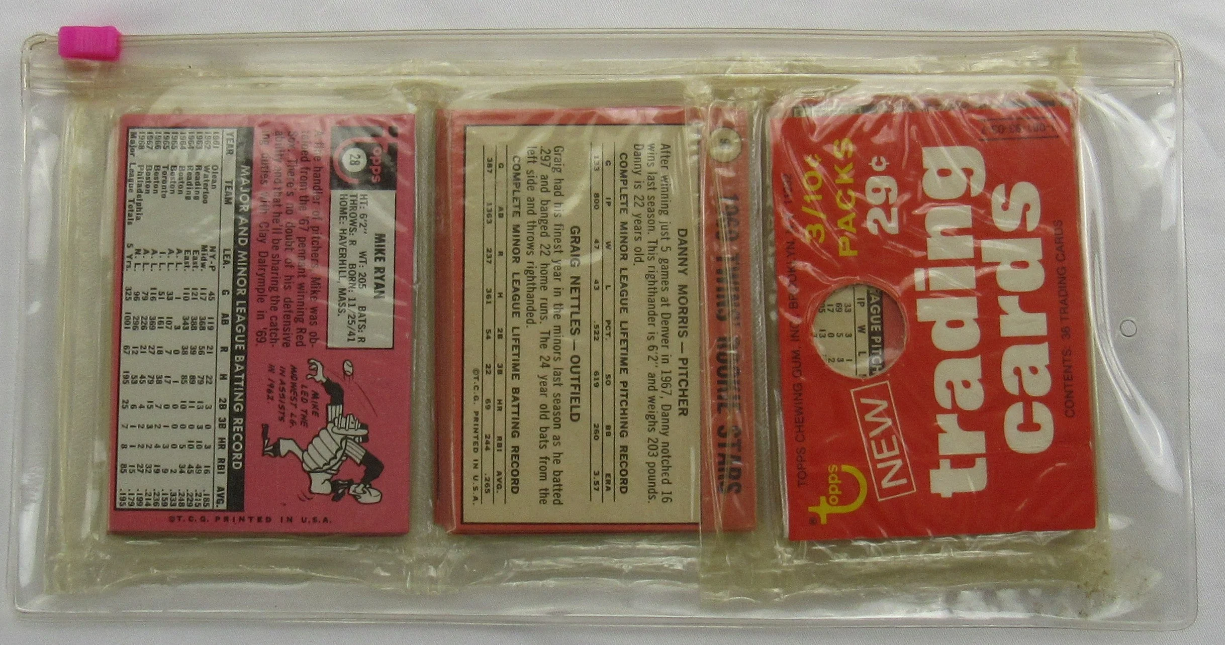 1969 Topps Baseball Card Rack Pack - Joe Morgan on Top - Read Notes - Image 2