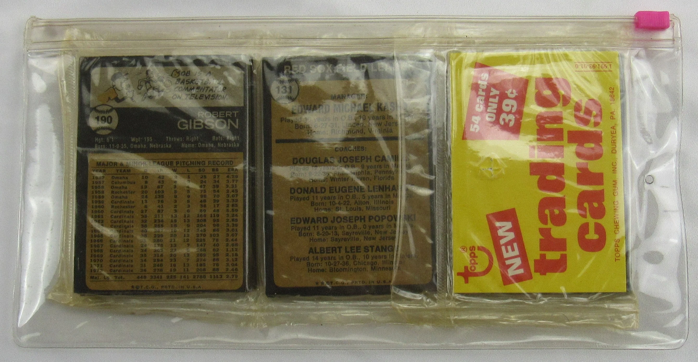 1973 Topps Baseball Card Rack Pack - Carl Yastrzemski/Jim Palmer on Top - Read Notes - Image 2