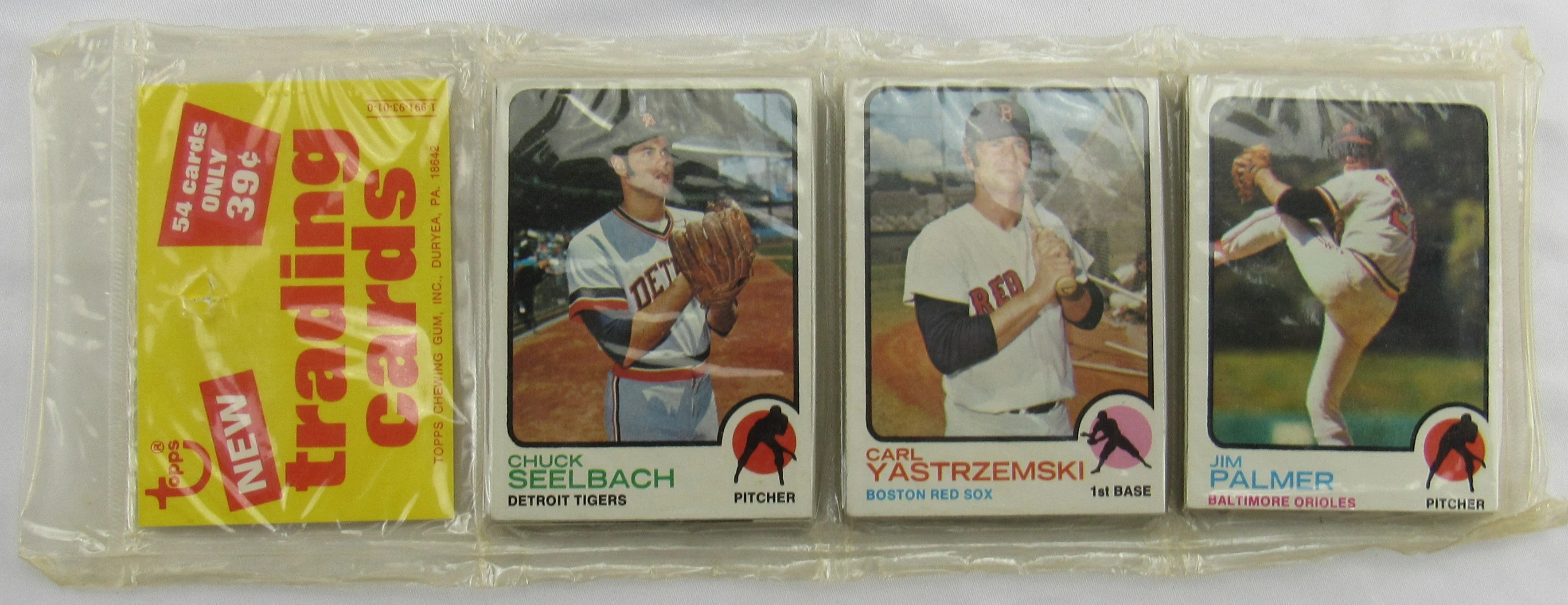 1973 Topps Baseball Card Rack Pack - Carl Yastrzemski/Jim Palmer on Top - Read Notes - Image 3
