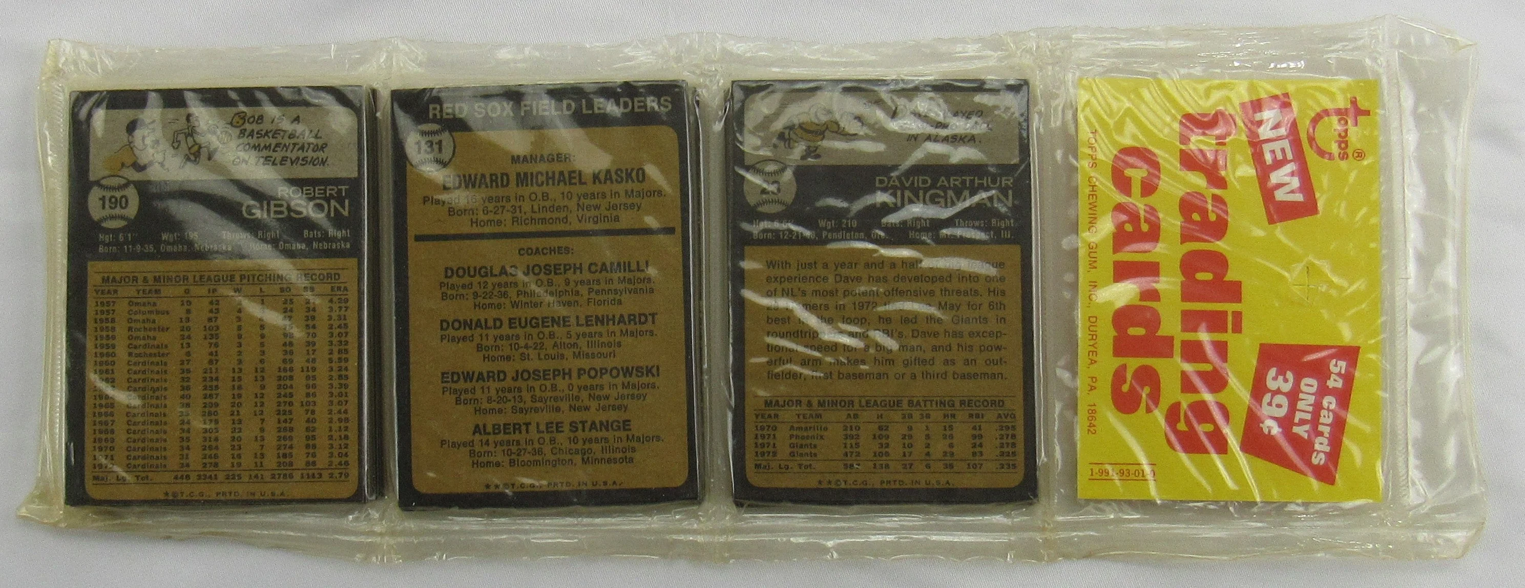 1973 Topps Baseball Card Rack Pack - Carl Yastrzemski/Jim Palmer on Top - Read Notes - Image 4