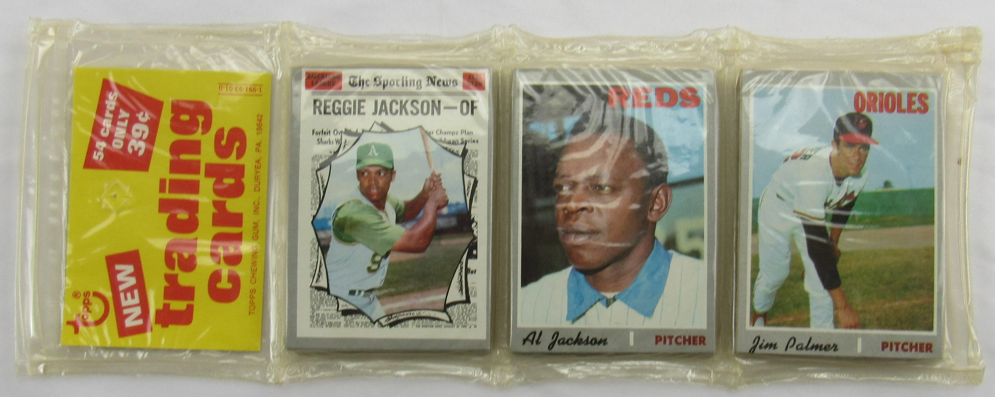 1970 Topps Baseball Card Rack Pack - Reggie Jackson AS / Jim Palmer - Read Notes - Image 3
