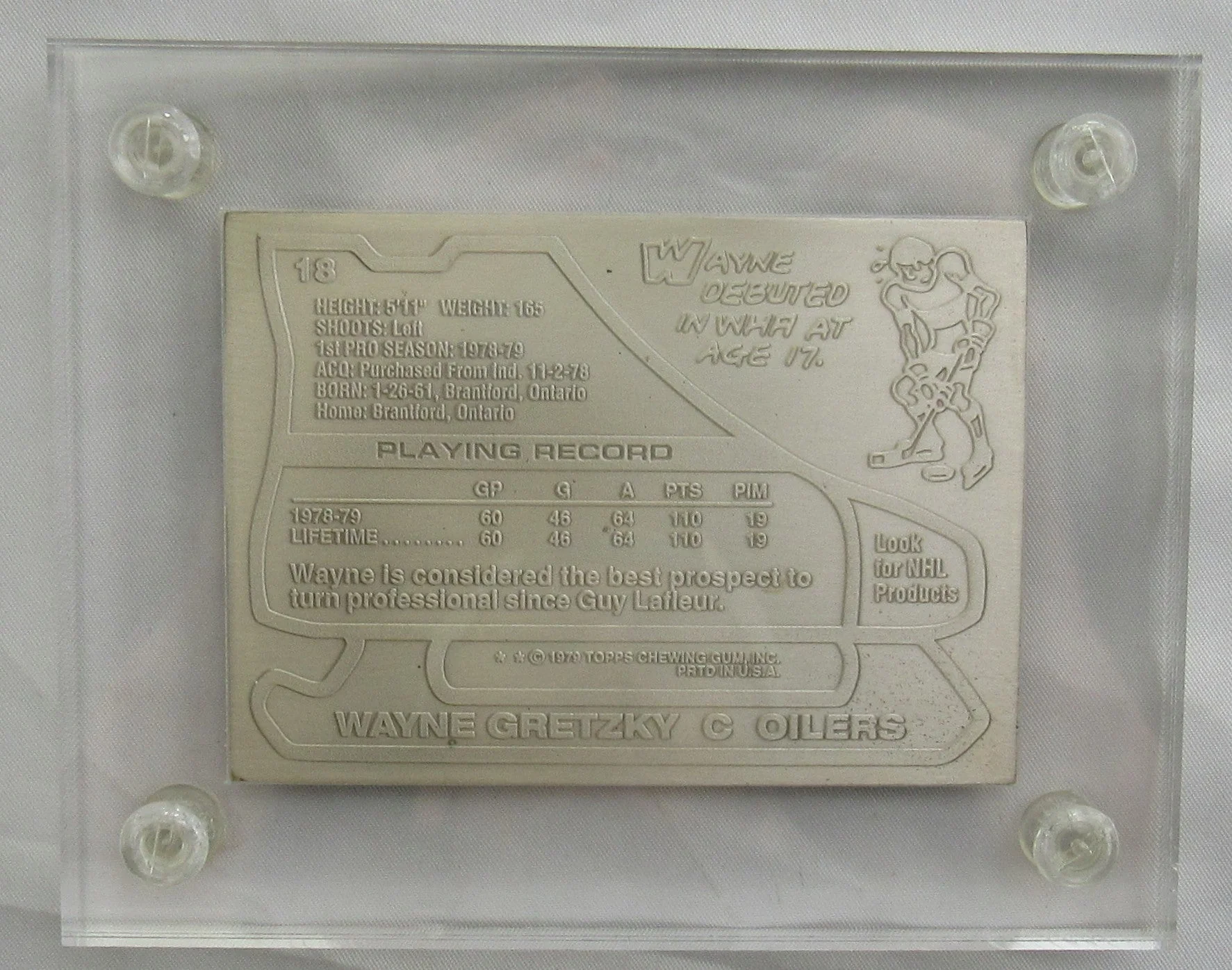 1979 Topps Wayne Gretzky Highland Mint Card - 4.25oz Silver - #0710 - Image 2
