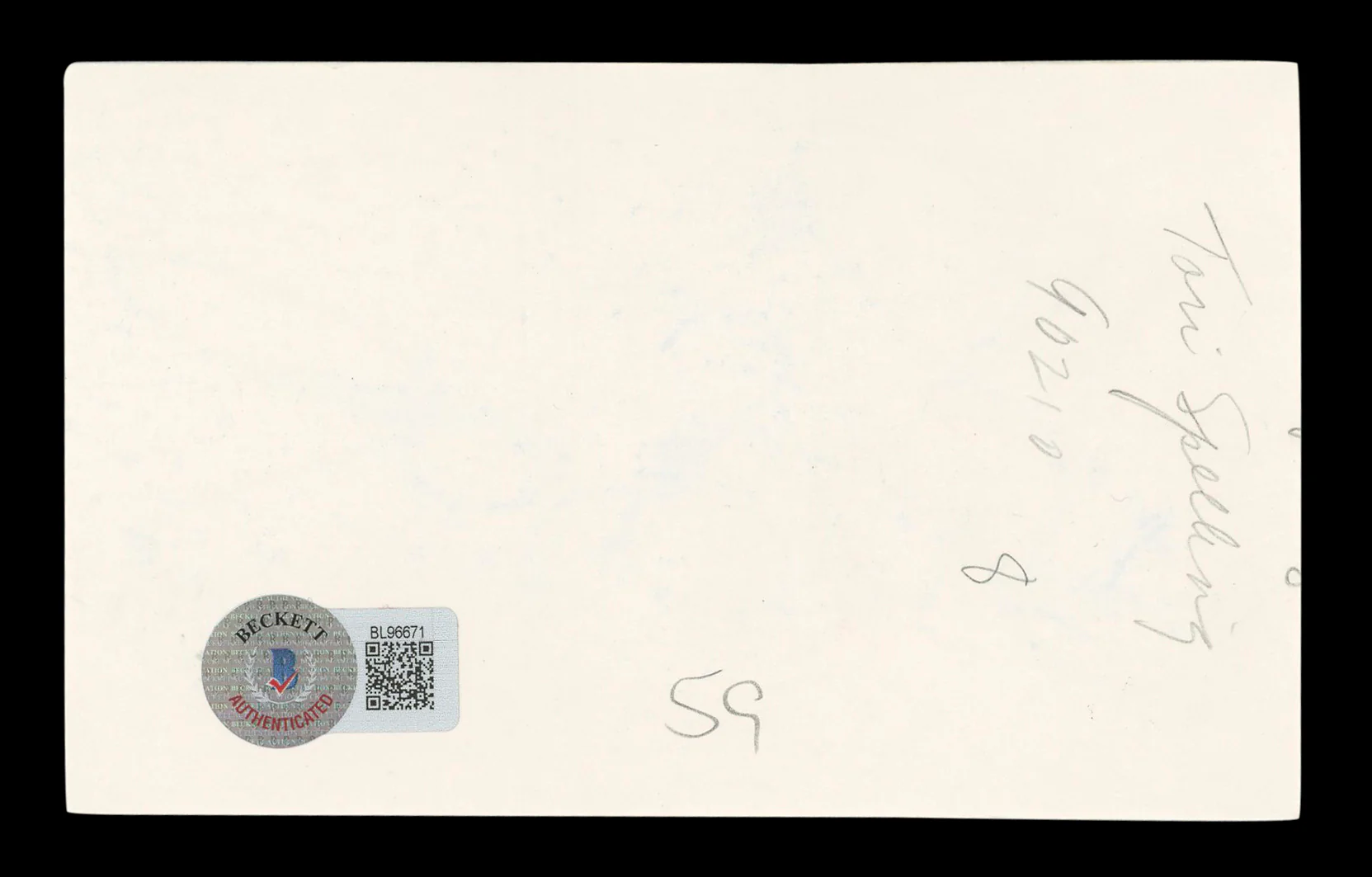 Tori Spelling Beverly Hills 90210 Authentic Signed 3x5 Index Card BAS #BL96671 - Image 3
