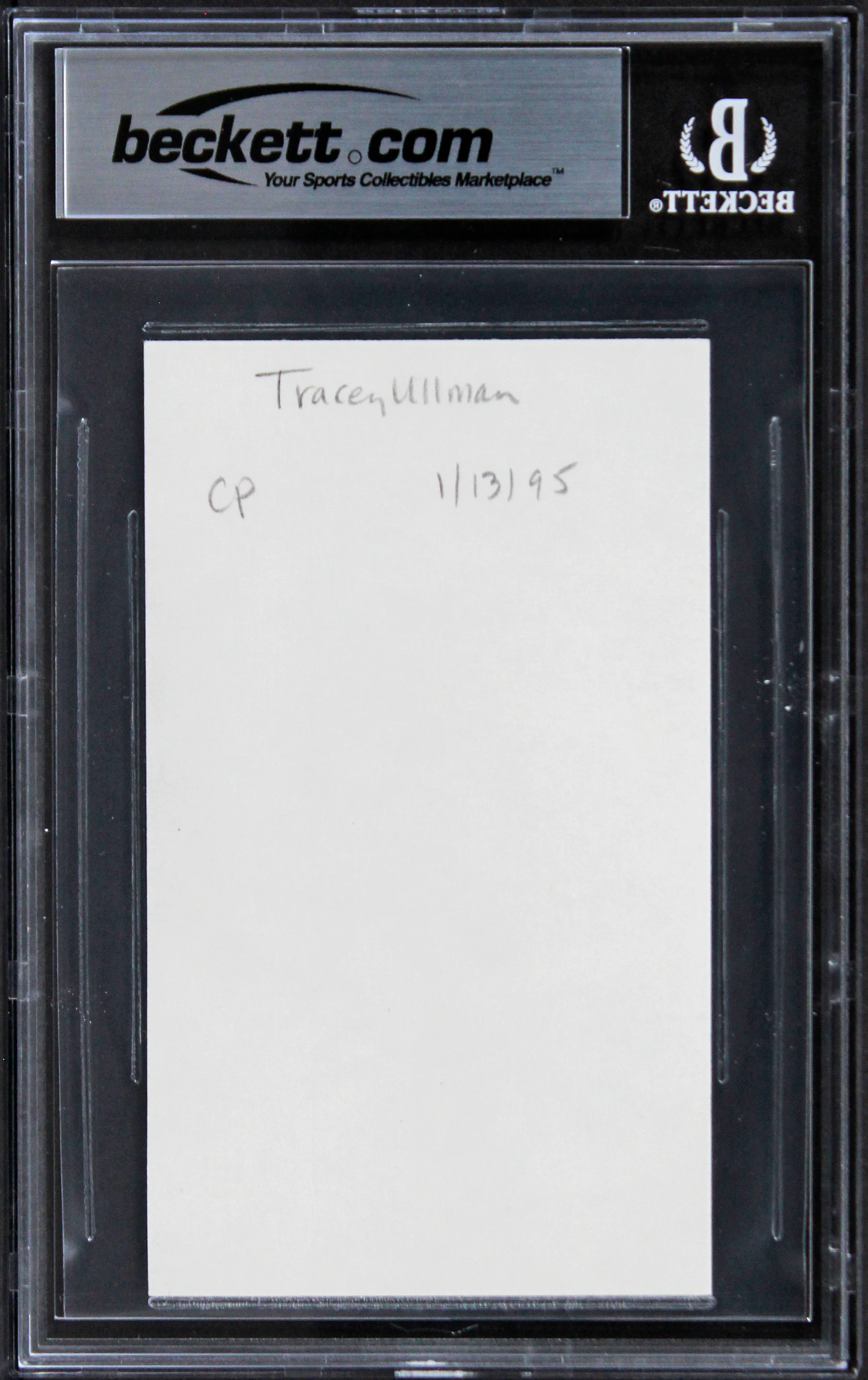 Tracey Ullman The Tracey Ullman Show Signed 3x5 Index Card BAS Slabbed - Image 3