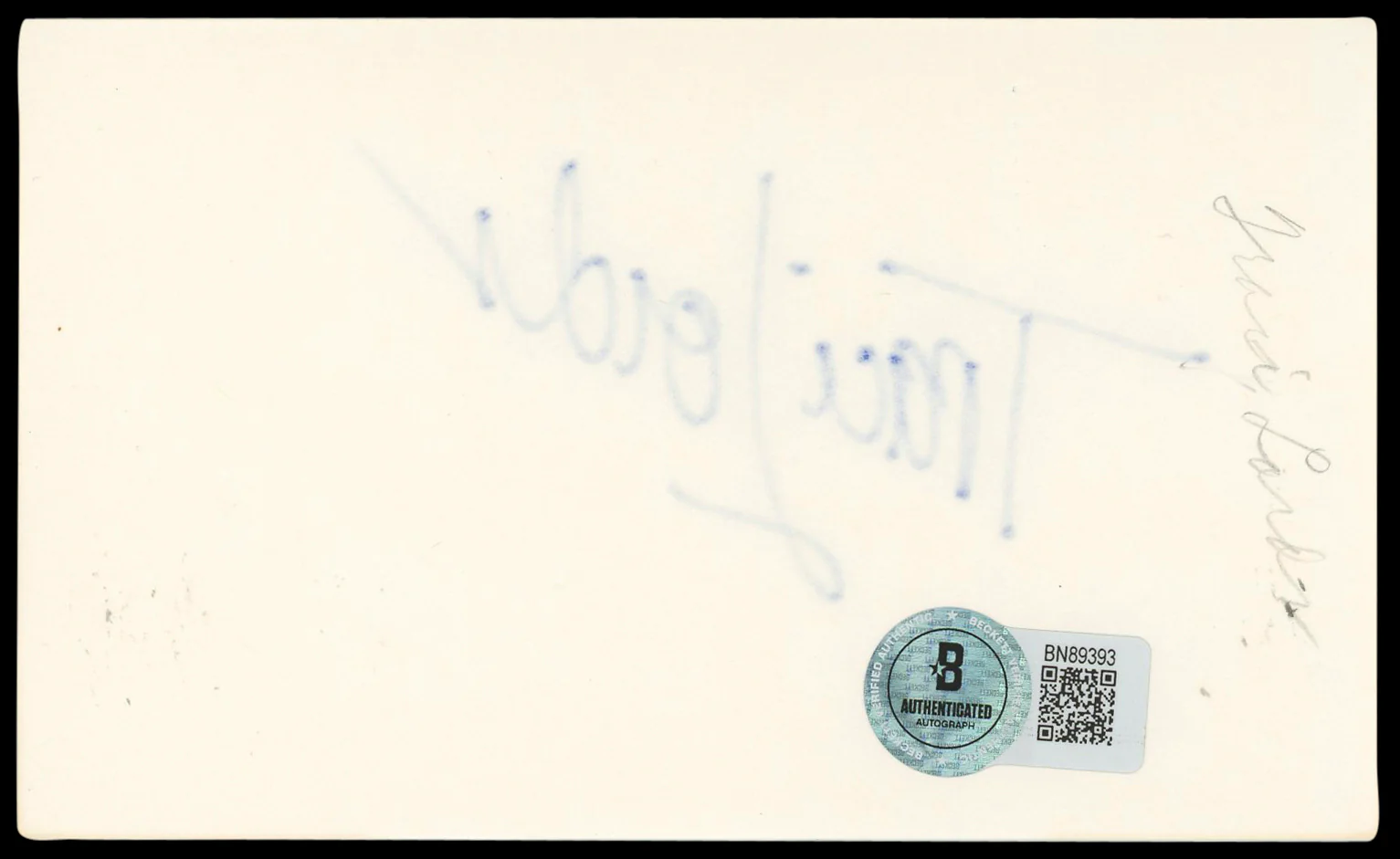 Traci Lords Cry-Baby Authentic Signed 3x5 Index Card Autographed BAS #BN89393 - Image 3