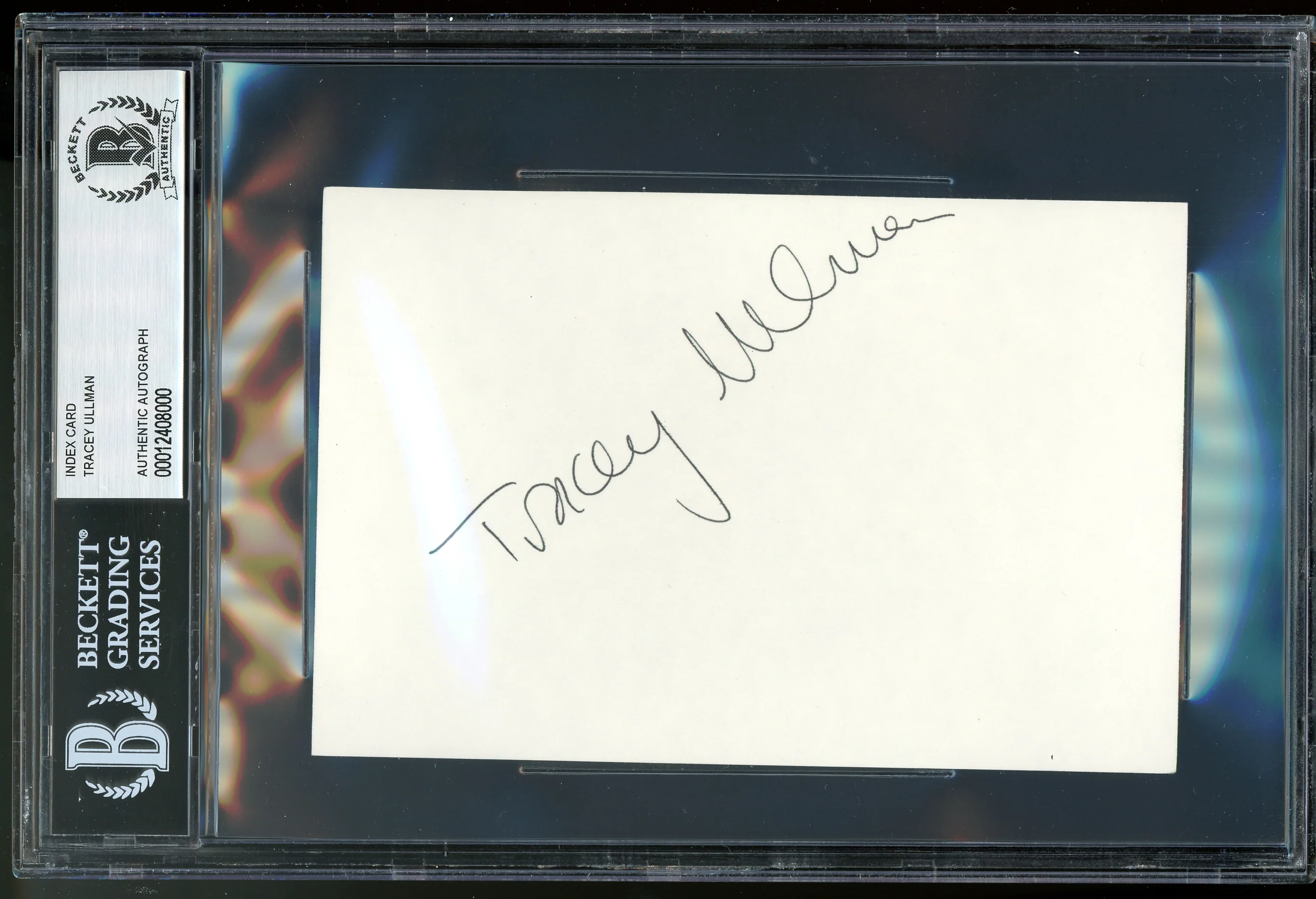 Tracy Ullman Into the Woods Authentic Signed 4x6 Index Card Autographed BAS Slab - Image 2