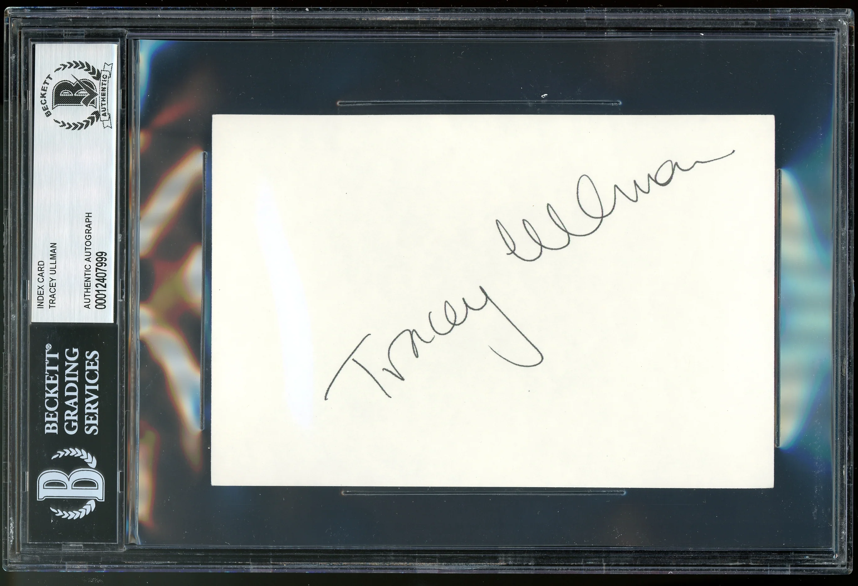 Tracy Ullman Into the Woods Authentic Signed 4x6 Index Card Autographed BAS Slab - Image 2
