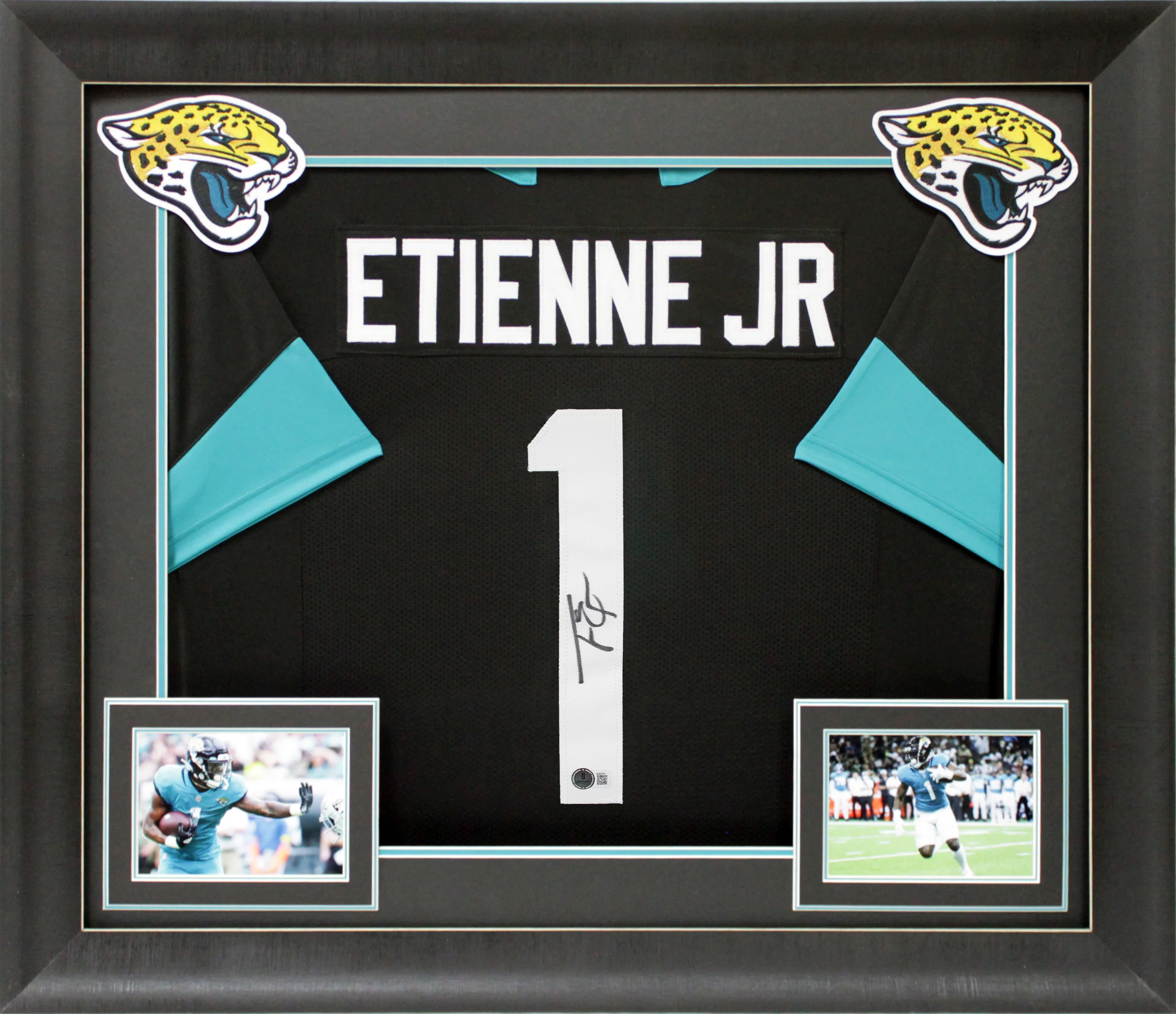 Travis Etienne Authentic Signed Black Pro Style Framed Jersey BAS - Image 2