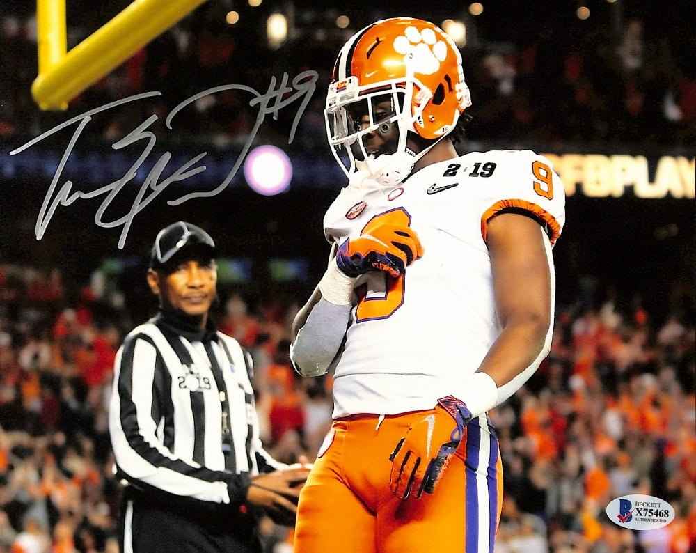 Travis Etienne Signed in Silver 8x10 Clemson Tigers Football Photo BAS - Image 3