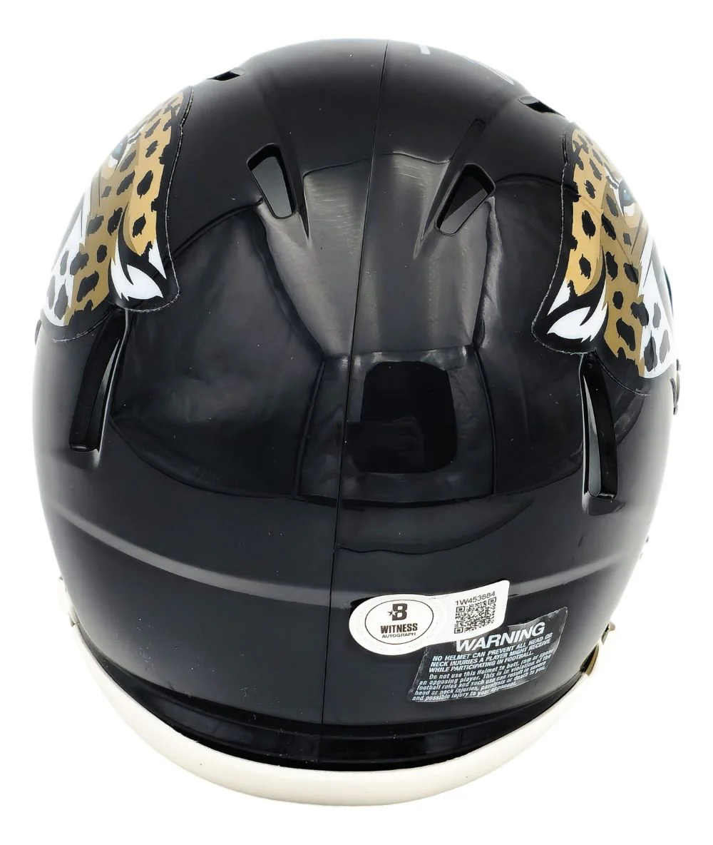 Travis Etienne Signed Jacksonville Jaguars Mini Speed Helmet BAS - Image 2