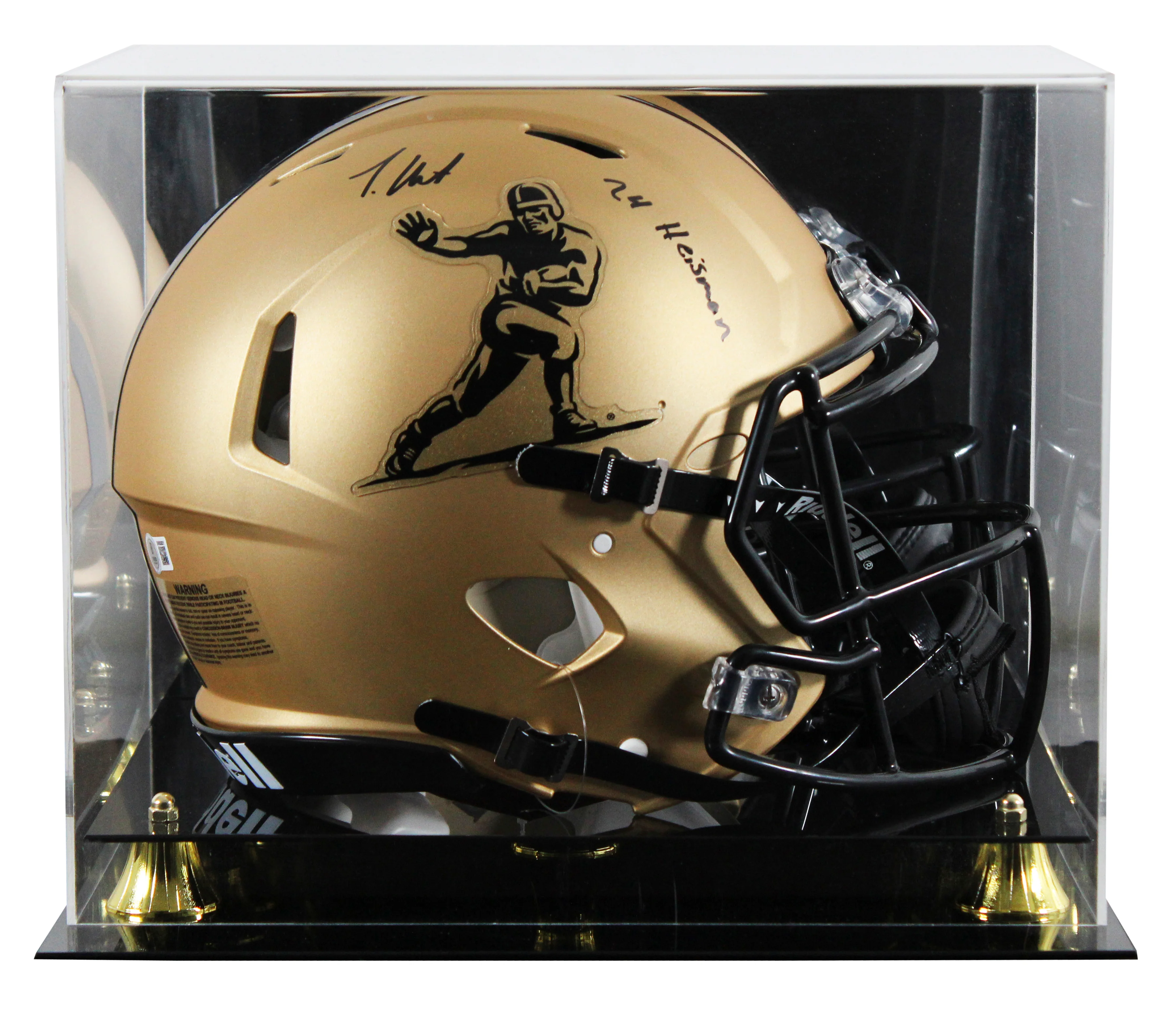 Travis Hunter "24 HT" Signed Heisman Logo F/S Speed Proline Helmet W/ Case BAS W - Image 2