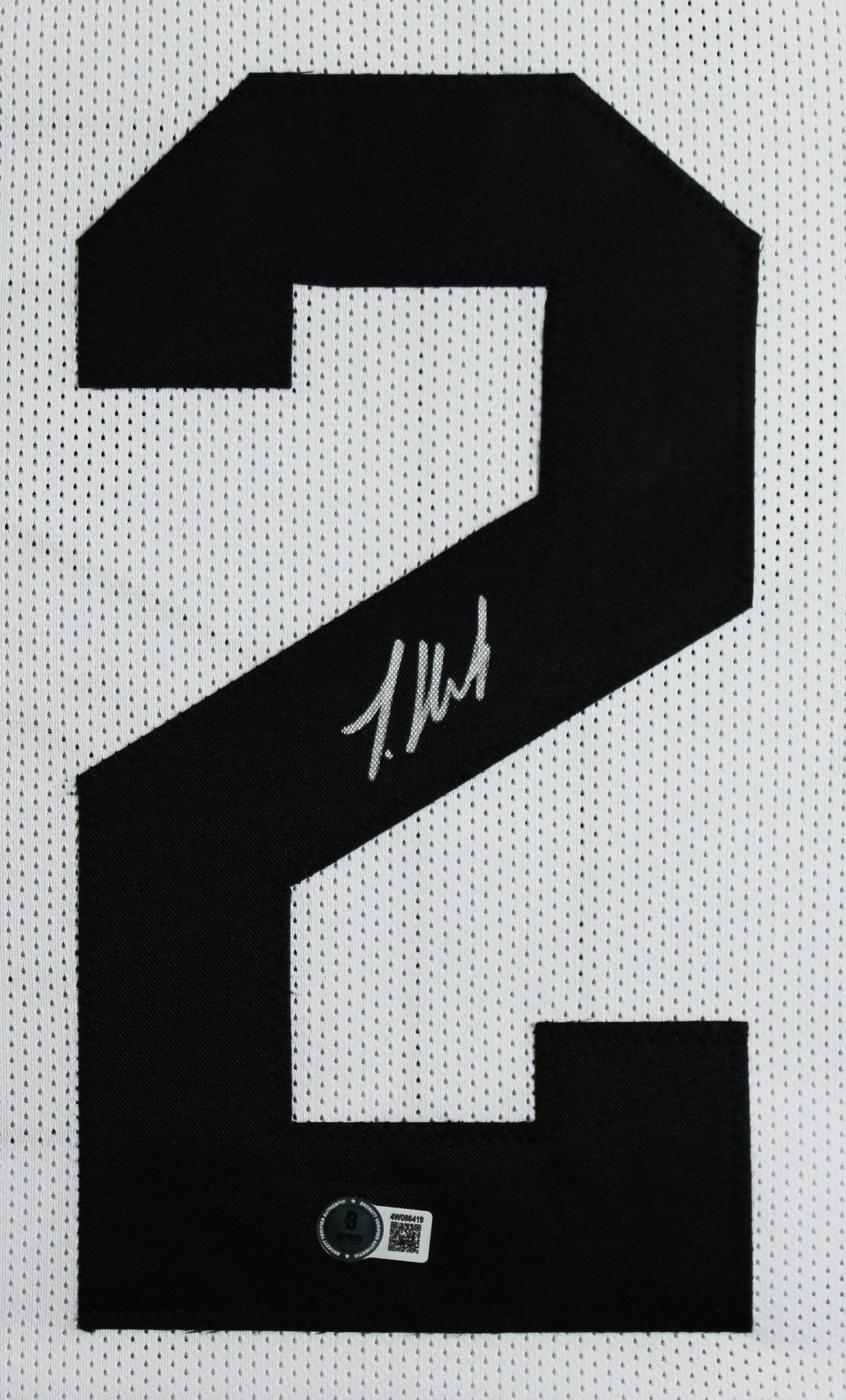 Travis Hunter Authentic Signed White Pro Style Framed Jersey BAS Witnessed - Image 3