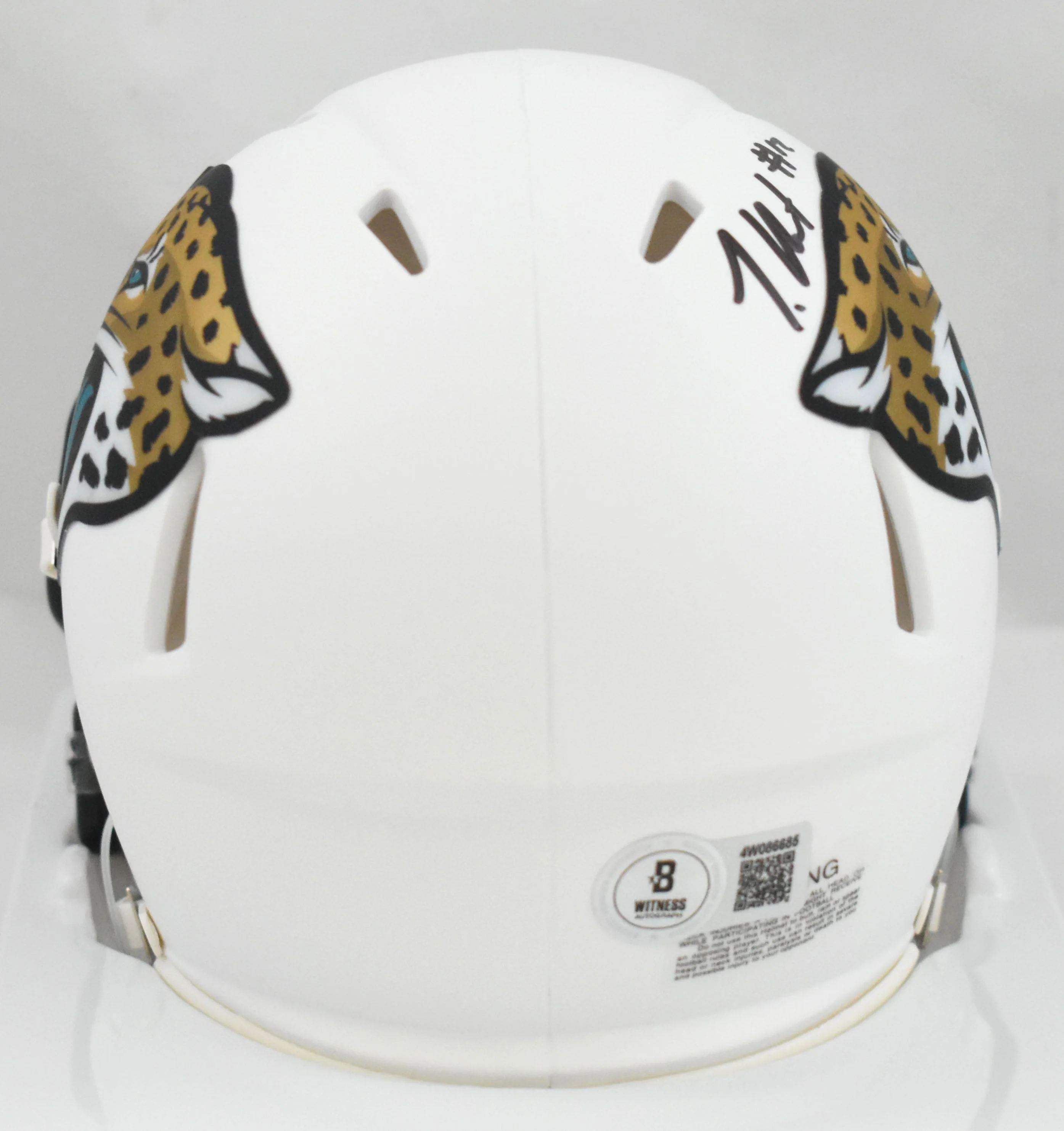 Travis Hunter Autographed Jaguars Alt 2024 Speed Mini Helmet - Beckett W Holo - Image 3