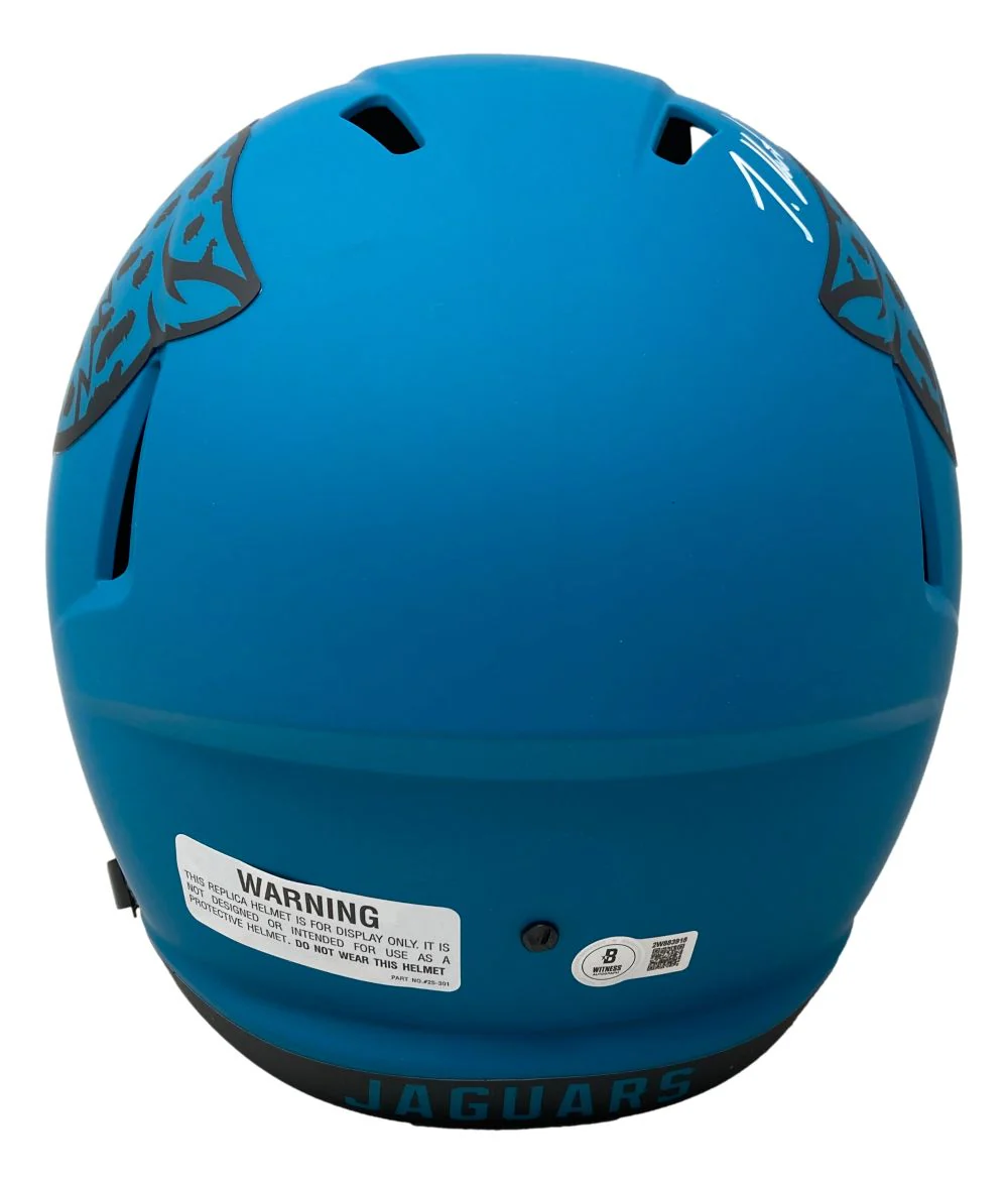 Travis Hunter Signed Jacksonville Jaguars FS Rave Speed Replica Helmet BAS - Image 3