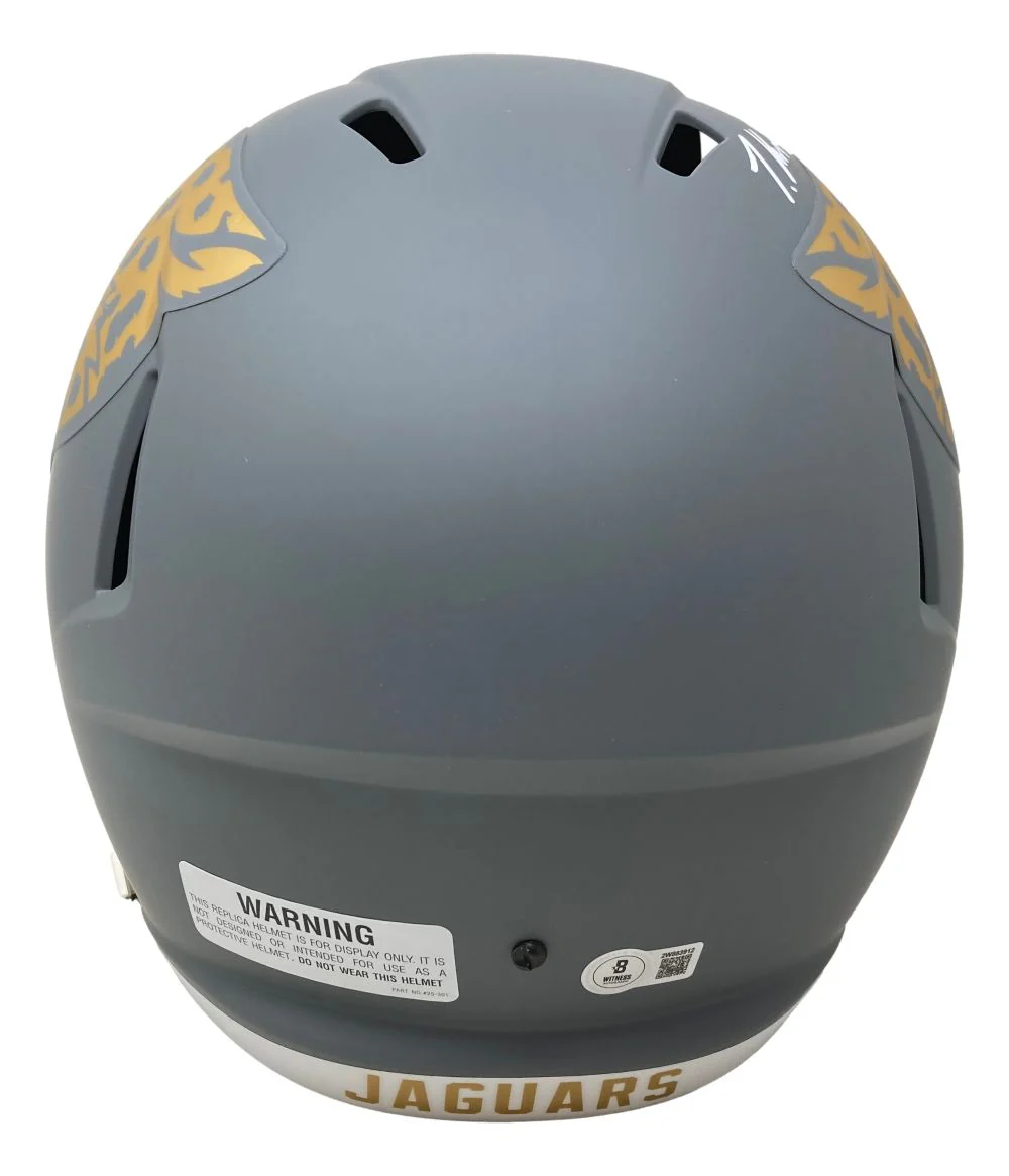 Travis Hunter Signed Jacksonville Jaguars FS Slate Speed Replica Helmet BAS - Image 3