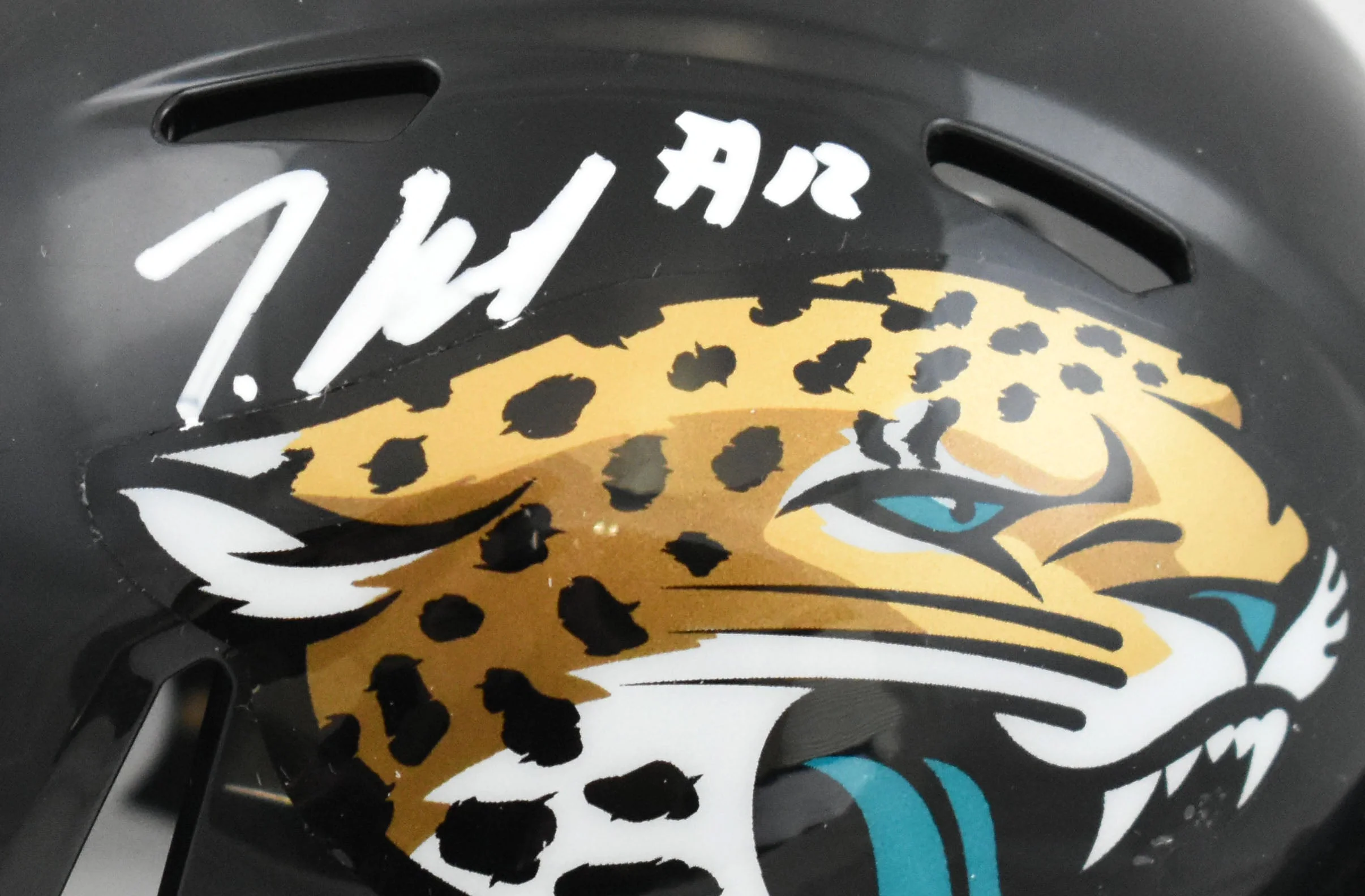 Travis Hunter Signed Jacksonville Jaguars Speed Mini Helmet # - Beckett W Holo - Image 2